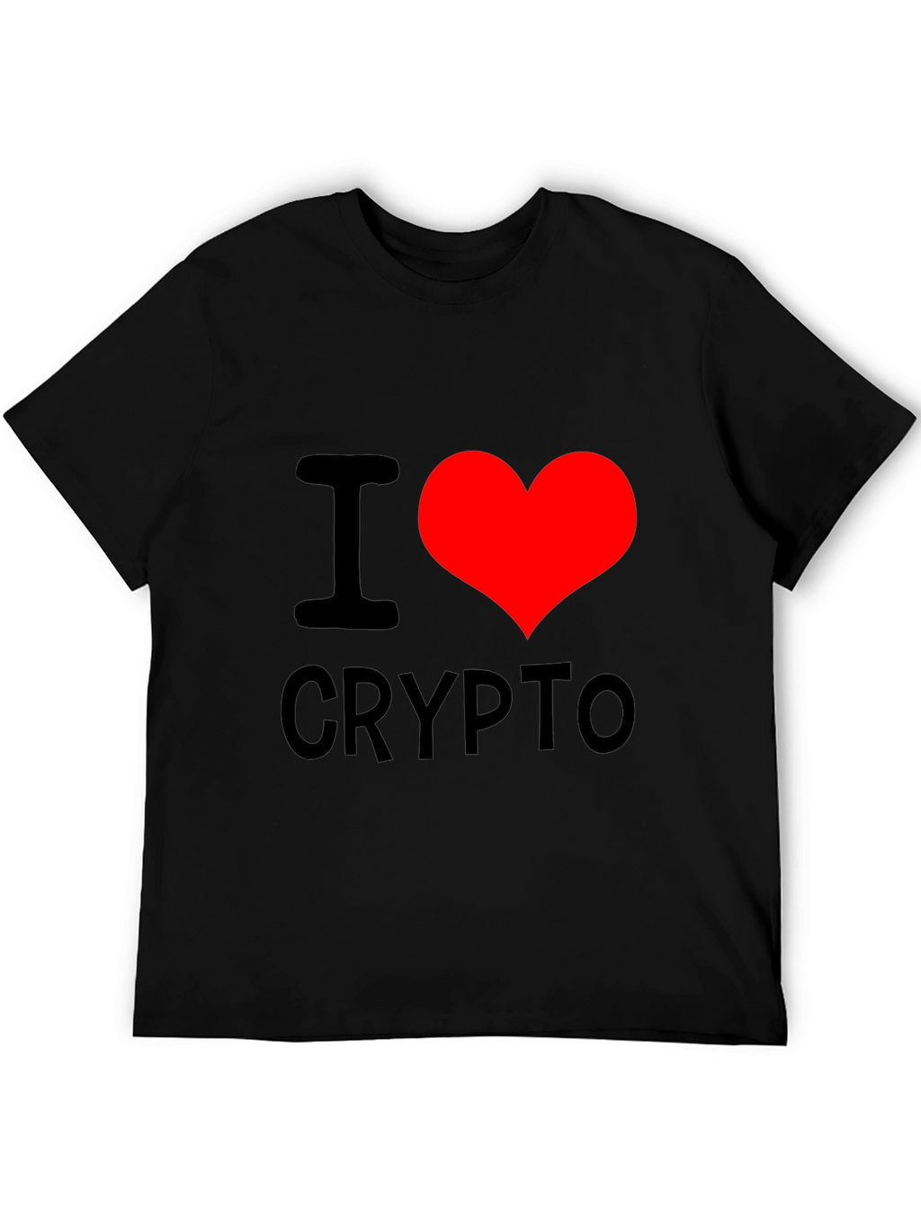 I Heart Crypto Black T-Shirt - Cryptocurrency Lover Tee