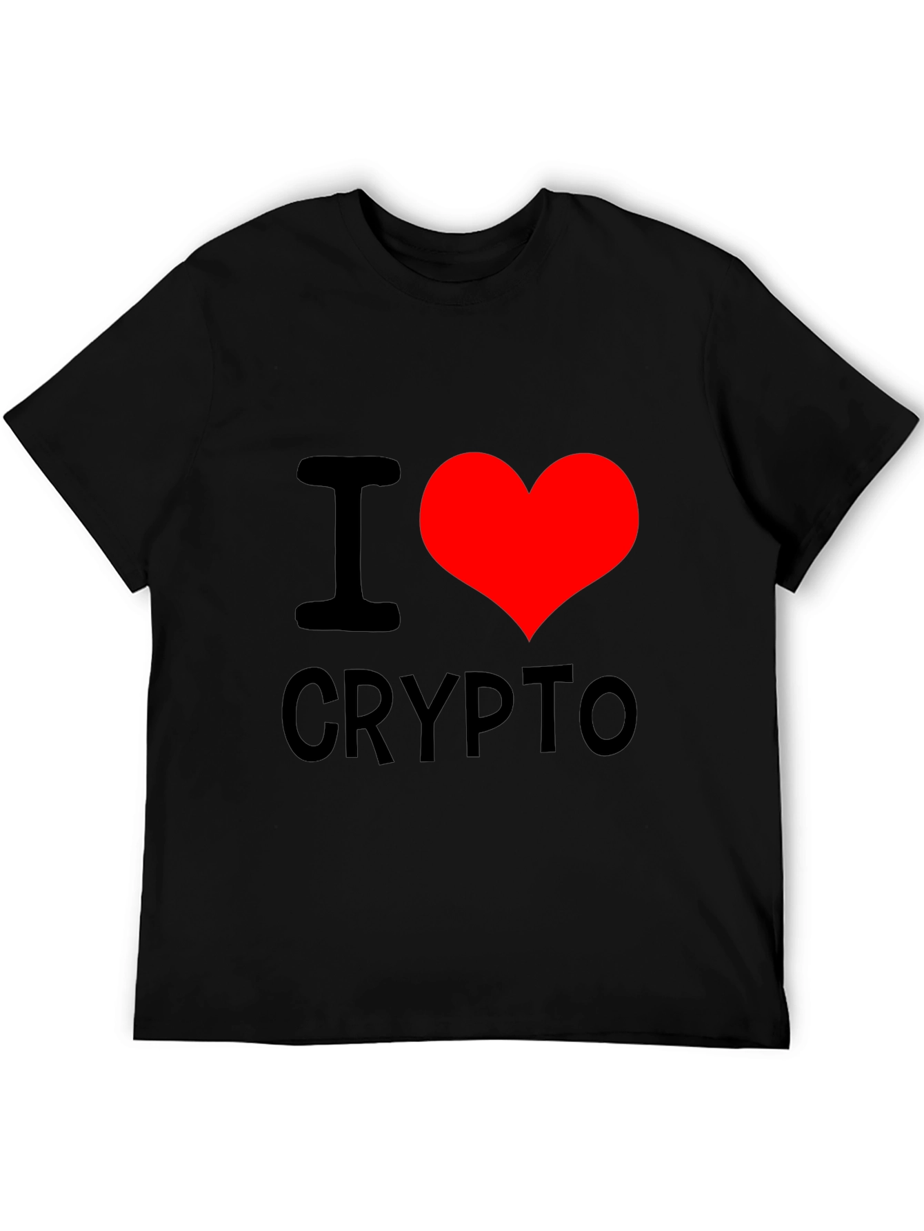 I Heart Crypto Black T-Shirt - Cryptocurrency Lover Tee