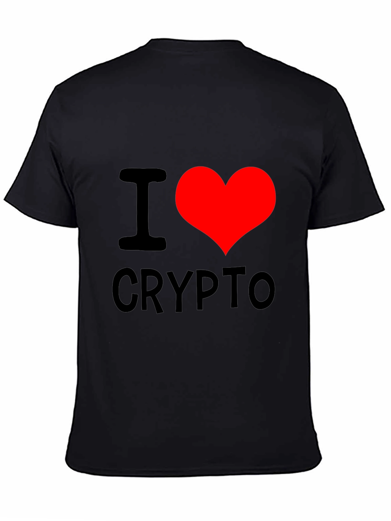 I Heart Crypto Black T-Shirt - Cryptocurrency Lover Tee