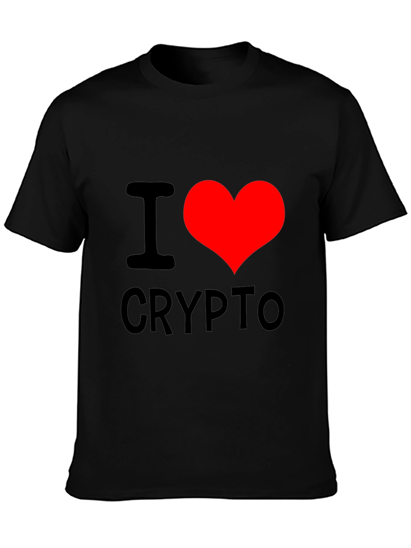 I Heart Crypto Black T-Shirt - Cryptocurrency Lover Tee