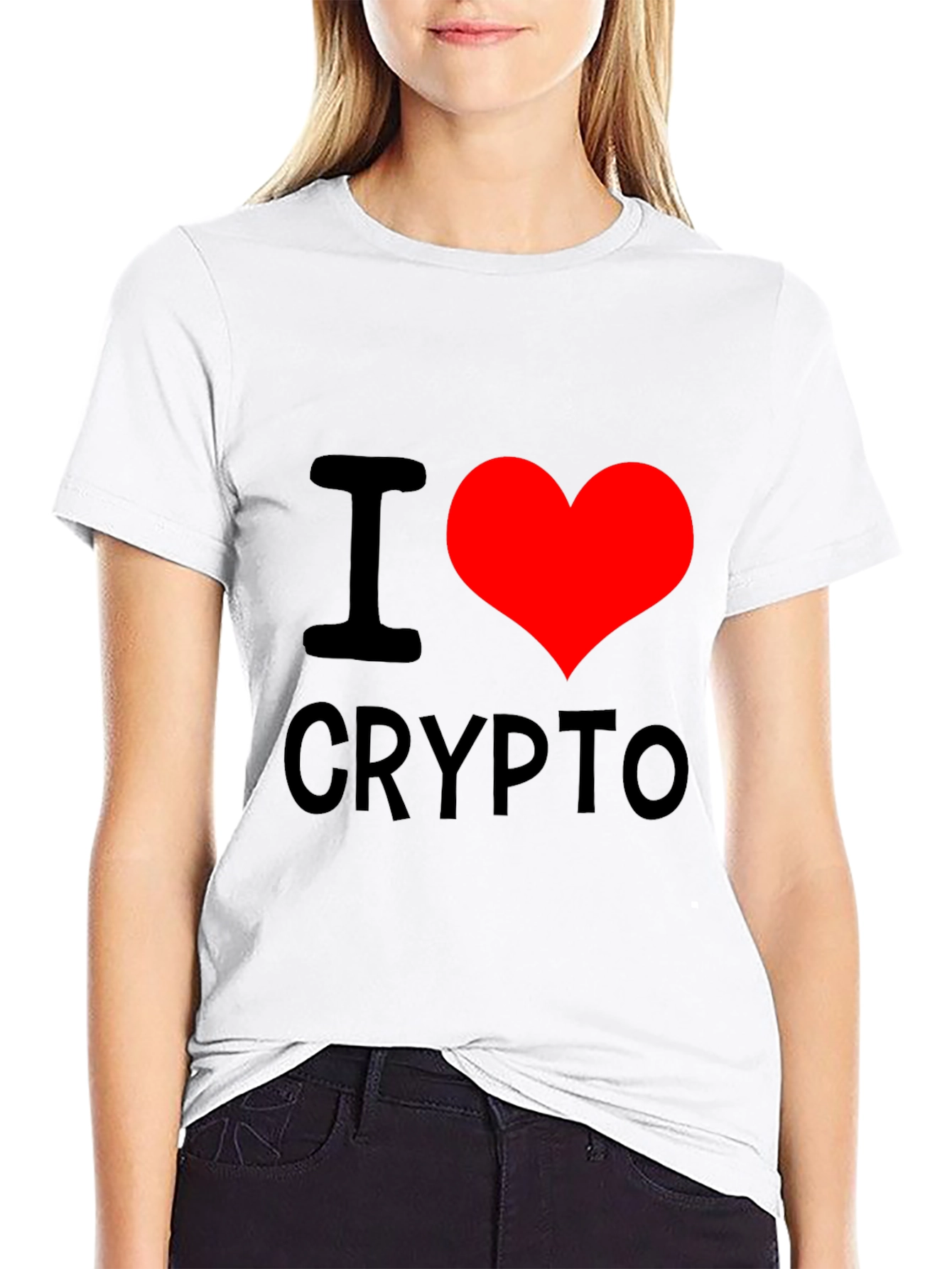 I Heart Crypto Black T-Shirt - Cryptocurrency Lover Tee