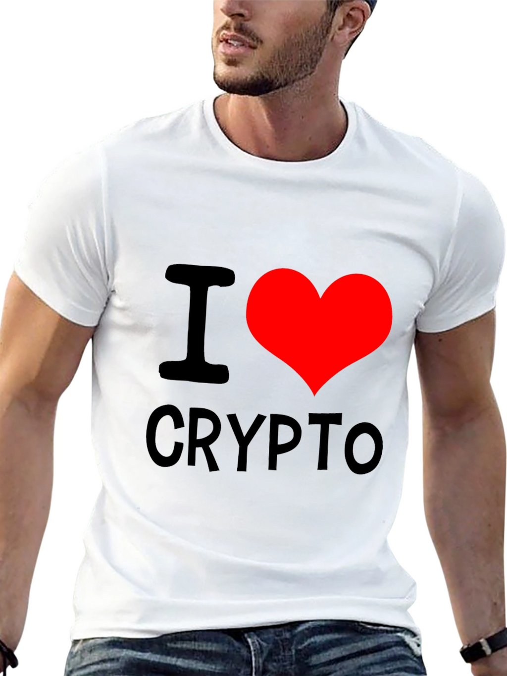 I Heart Crypto Black T-Shirt - Cryptocurrency Lover Tee