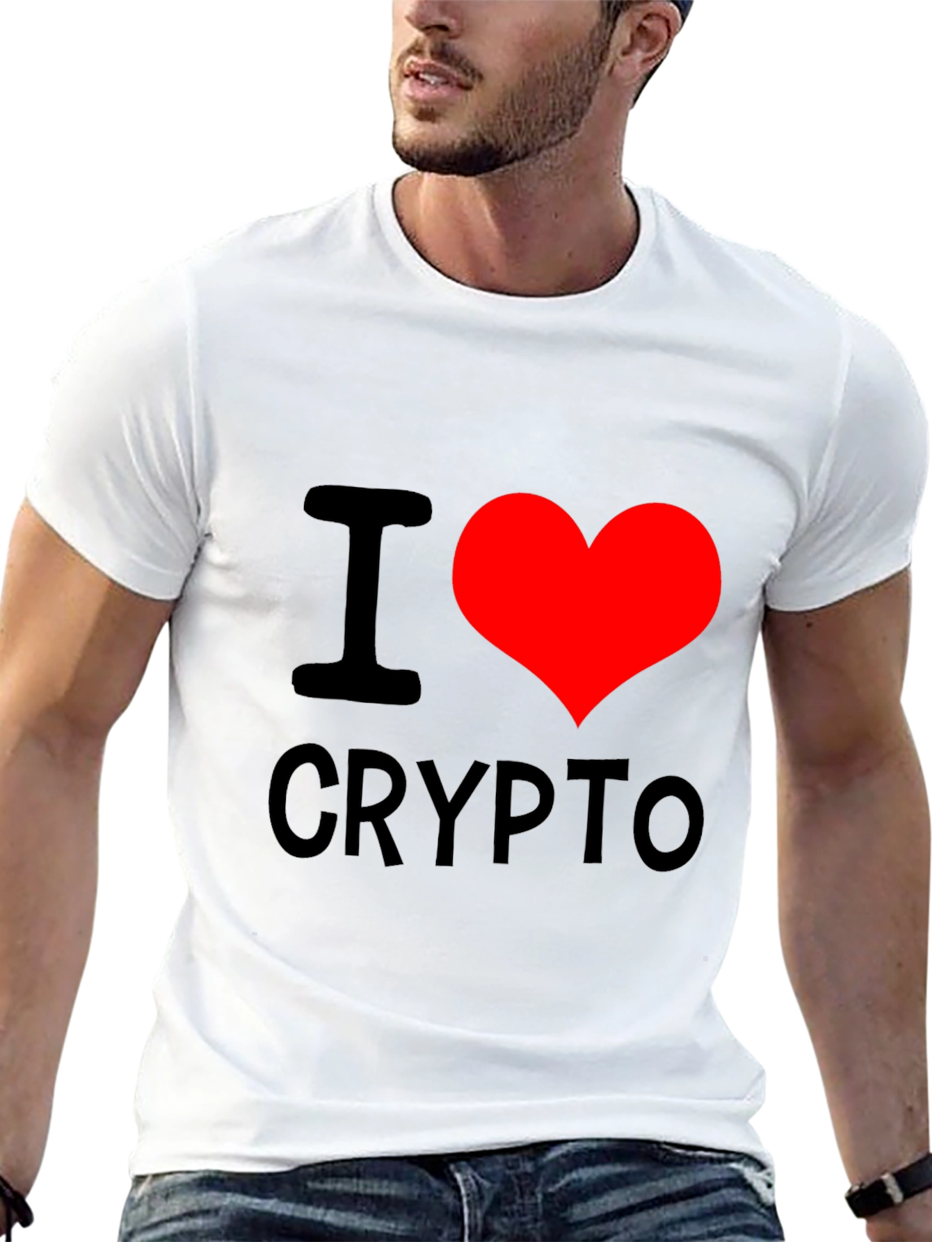 I Heart Crypto Black T-Shirt - Cryptocurrency Lover Tee