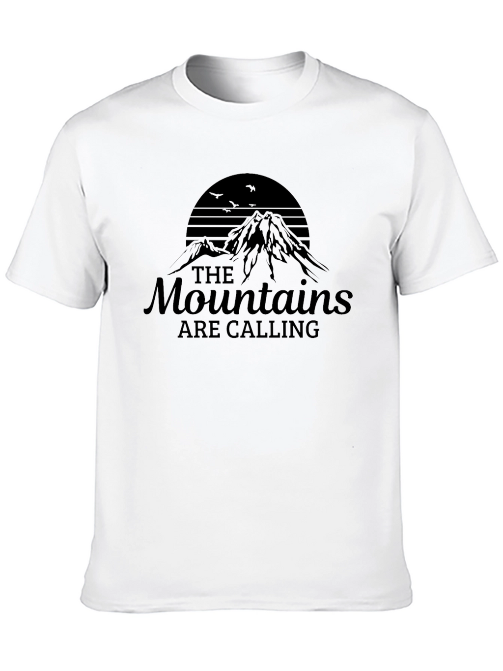 Mountains Are Calling Black Graphic Tee