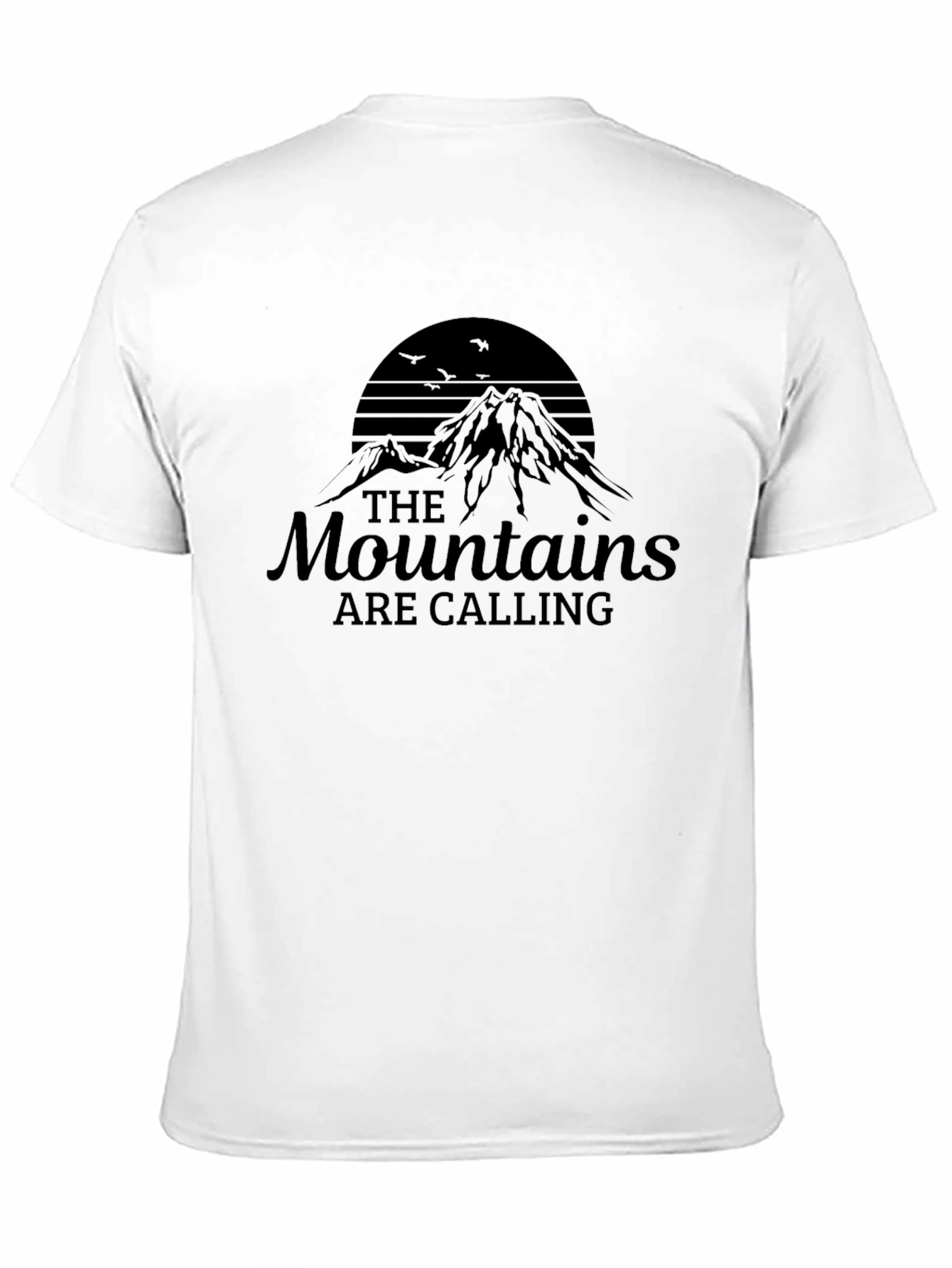 Mountains Are Calling Black Graphic Tee