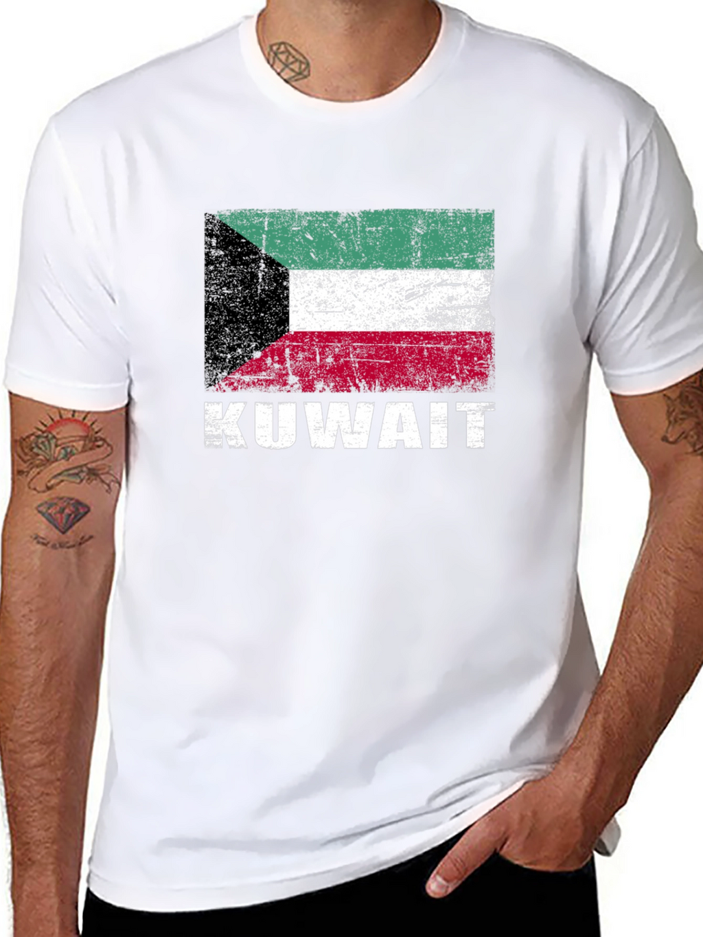 Kuwait Flag T-Shirt - Distressed Look