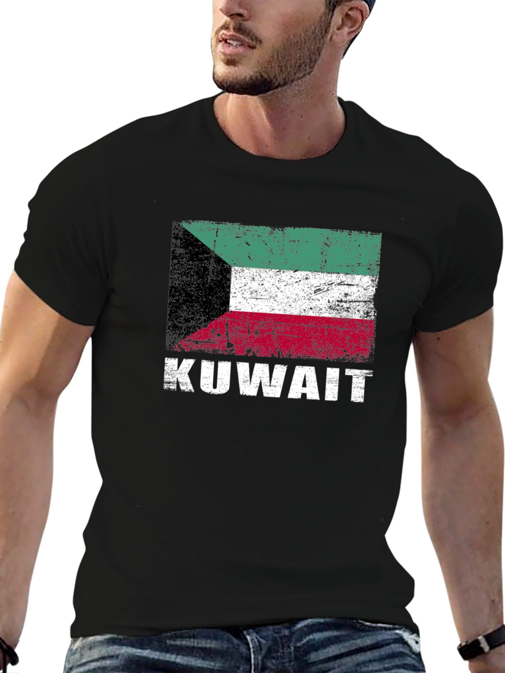 Kuwait Flag T-Shirt - Distressed Look