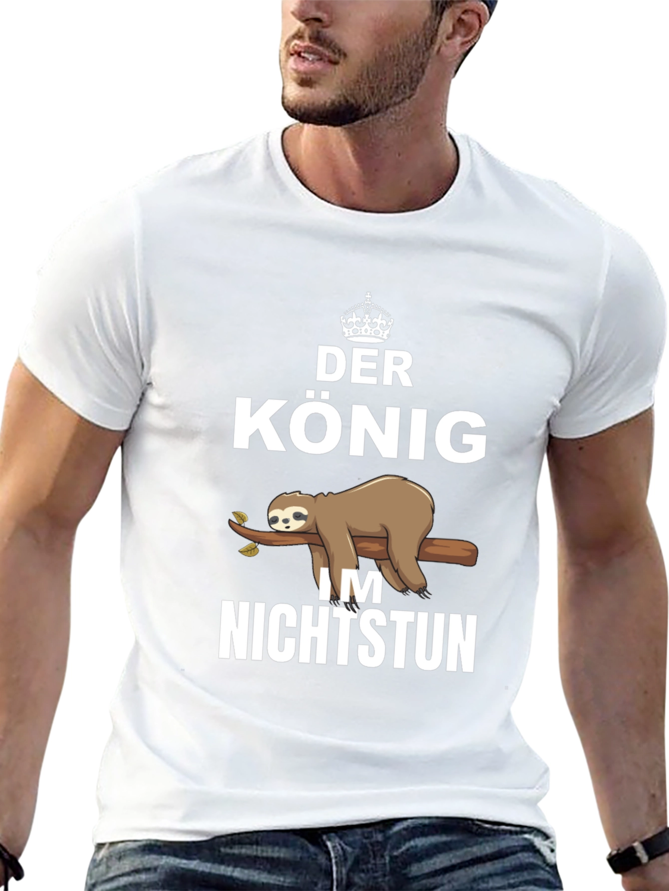 Der Konig Sloth T-Shirt - King of Relaxation