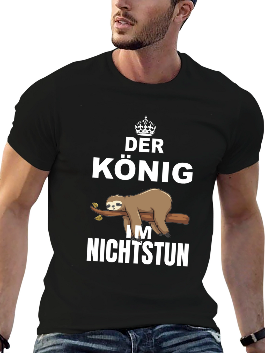 Der Konig Sloth T-Shirt - King of Relaxation