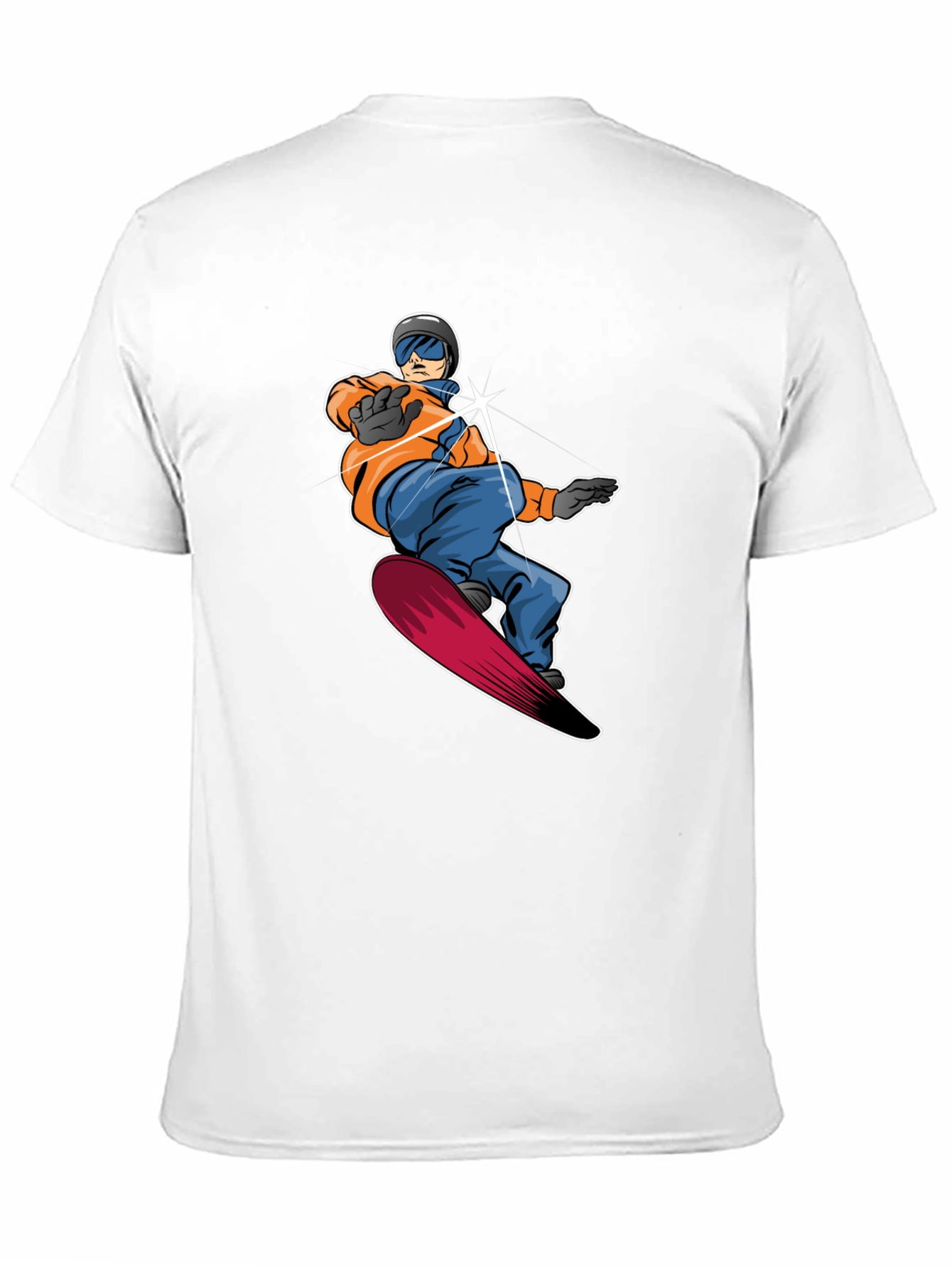 Cool Snowboarder Graphic Tee - Black Cotton