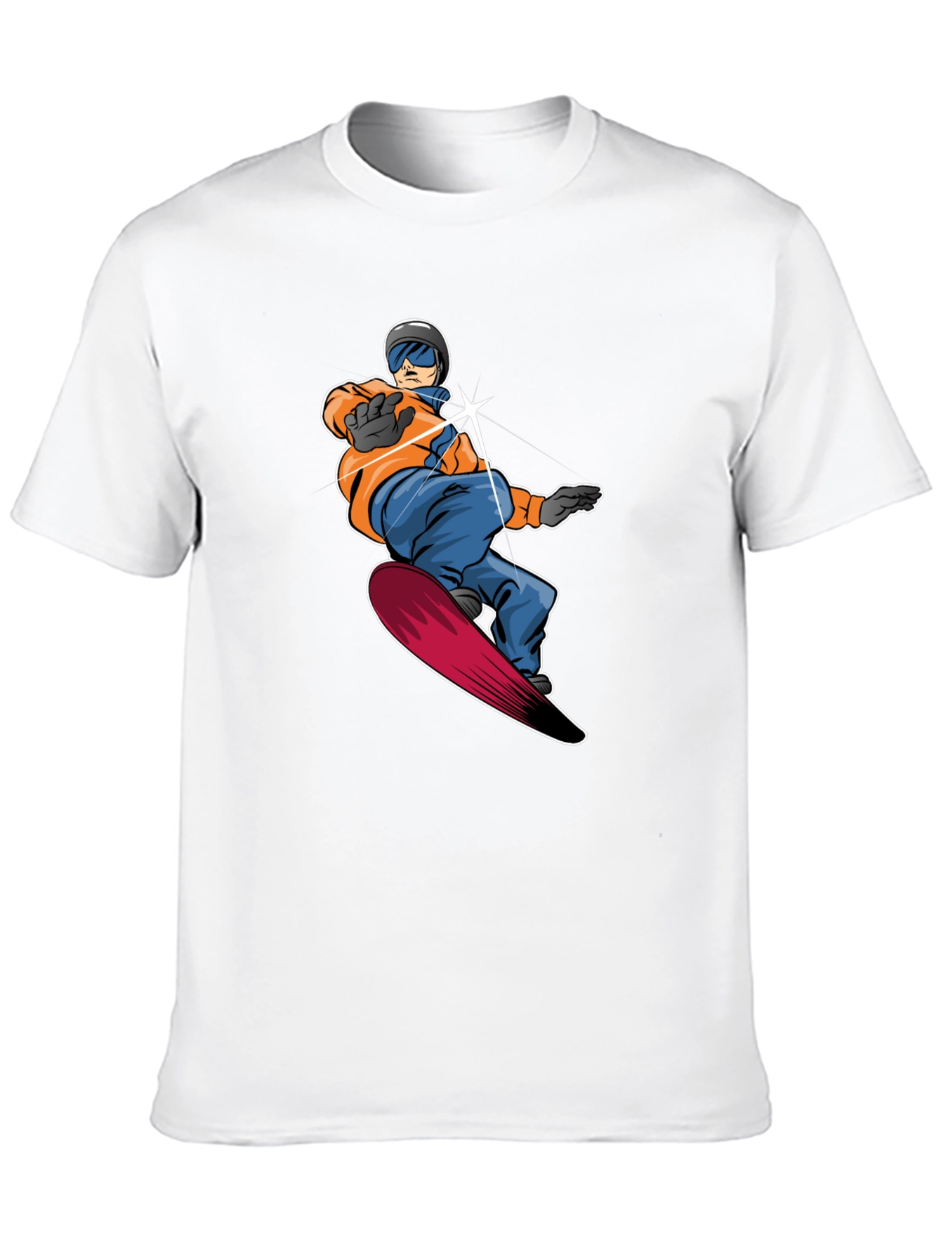 Cool Snowboarder Graphic Tee - Black Cotton