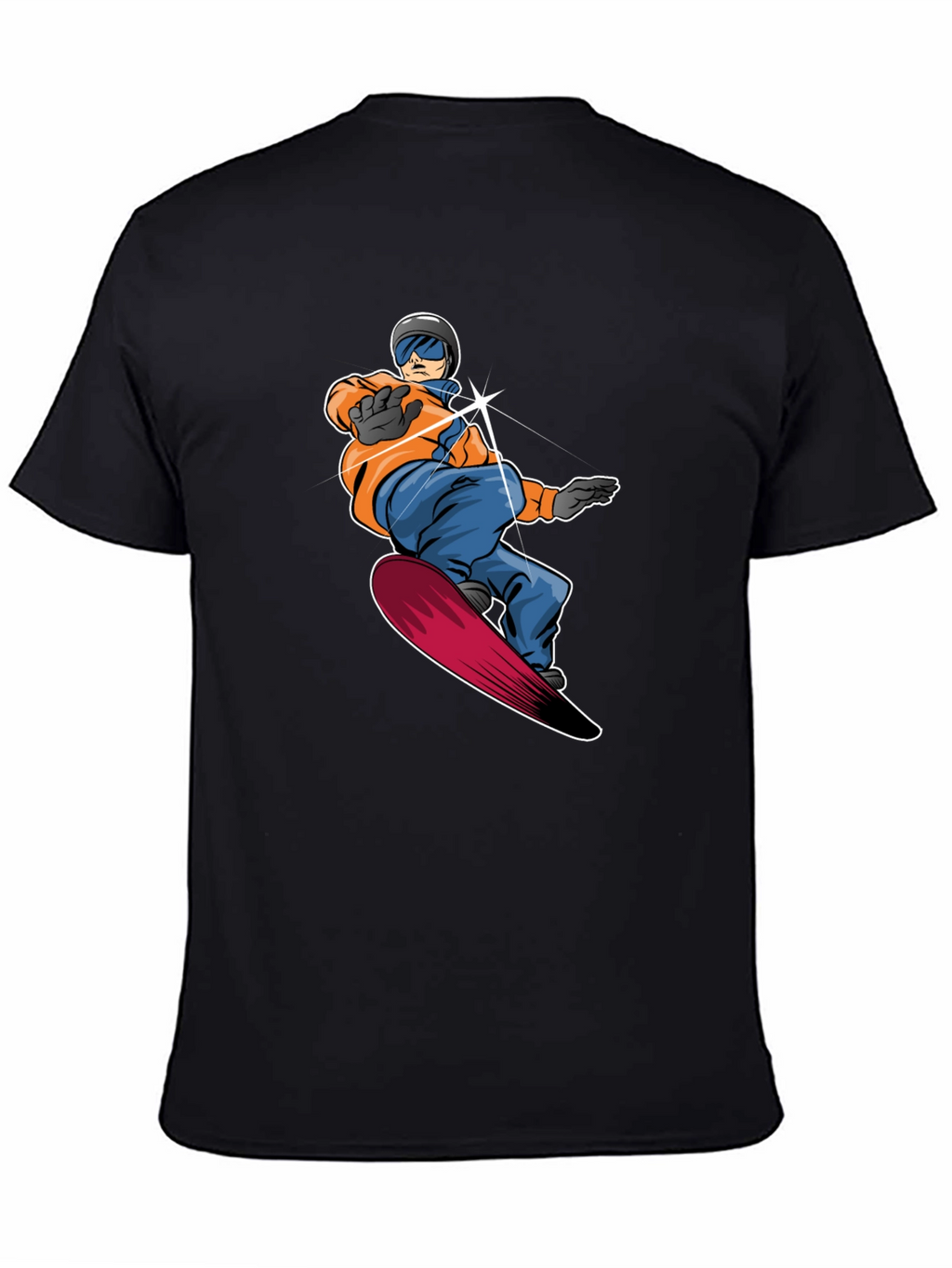Cool Snowboarder Graphic Tee - Black Cotton