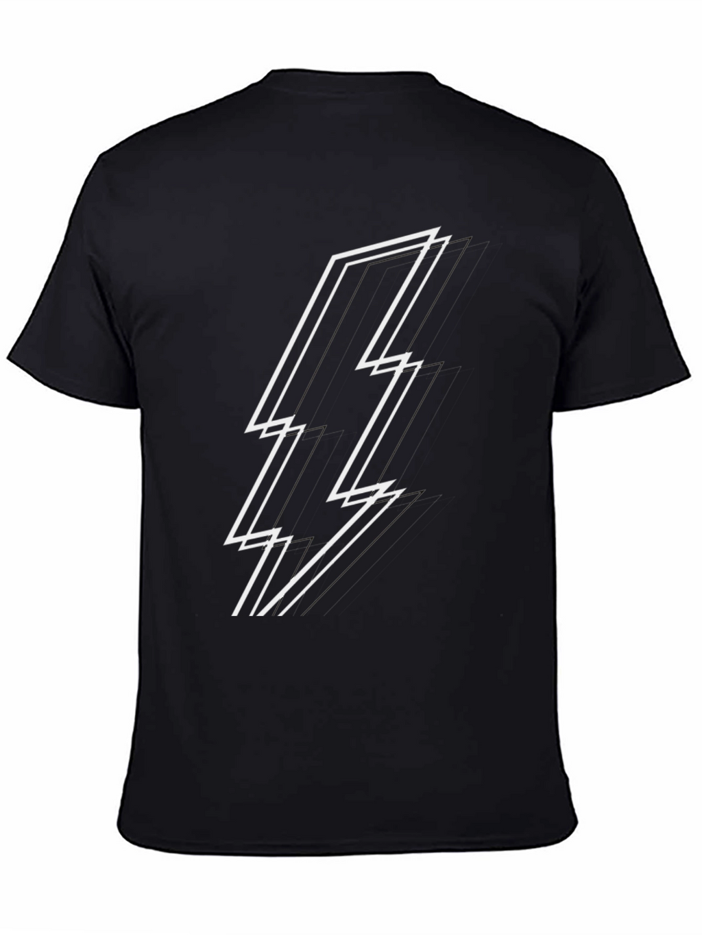 Lightning Bolt Graphic Tee - Stylish Black T-Shirt