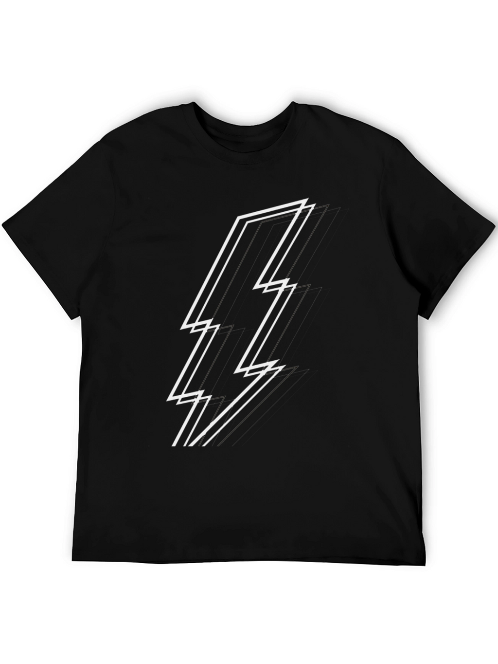 Lightning Bolt Graphic Tee - Stylish Black T-Shirt