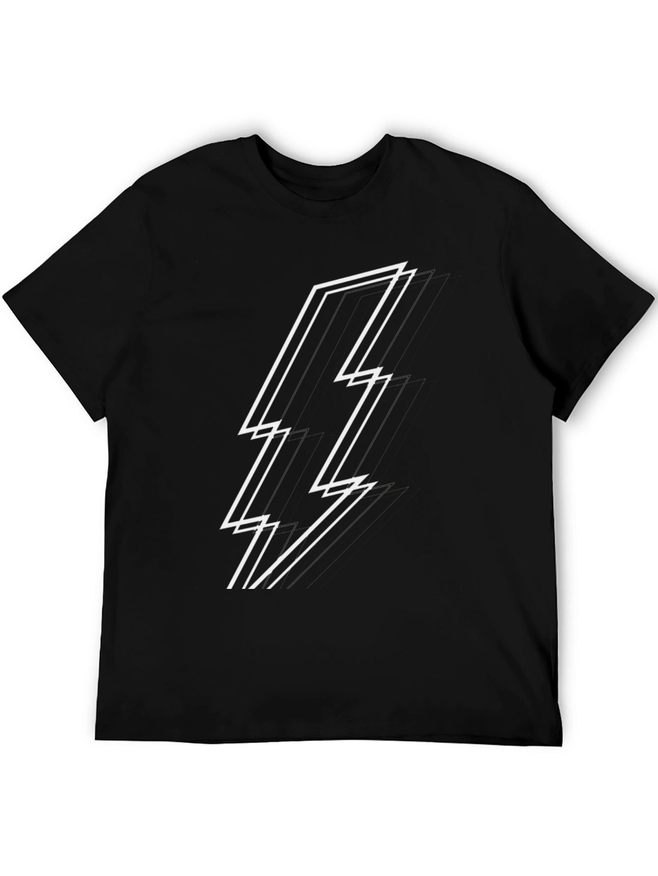 Lightning Bolt Graphic Tee - Stylish Black T-Shirt