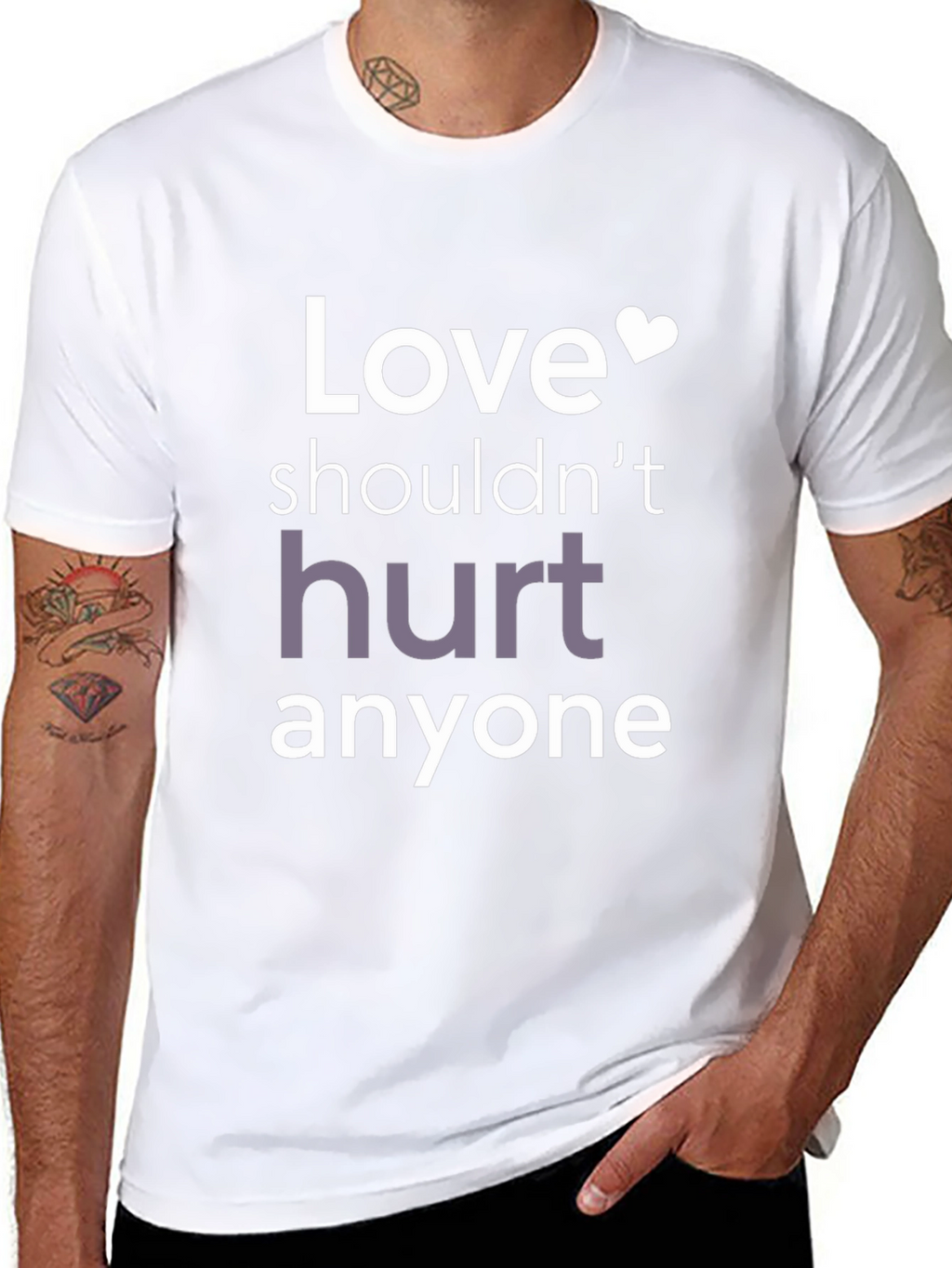 Love Shouldnt Hurt Black Graphic T-Shirt