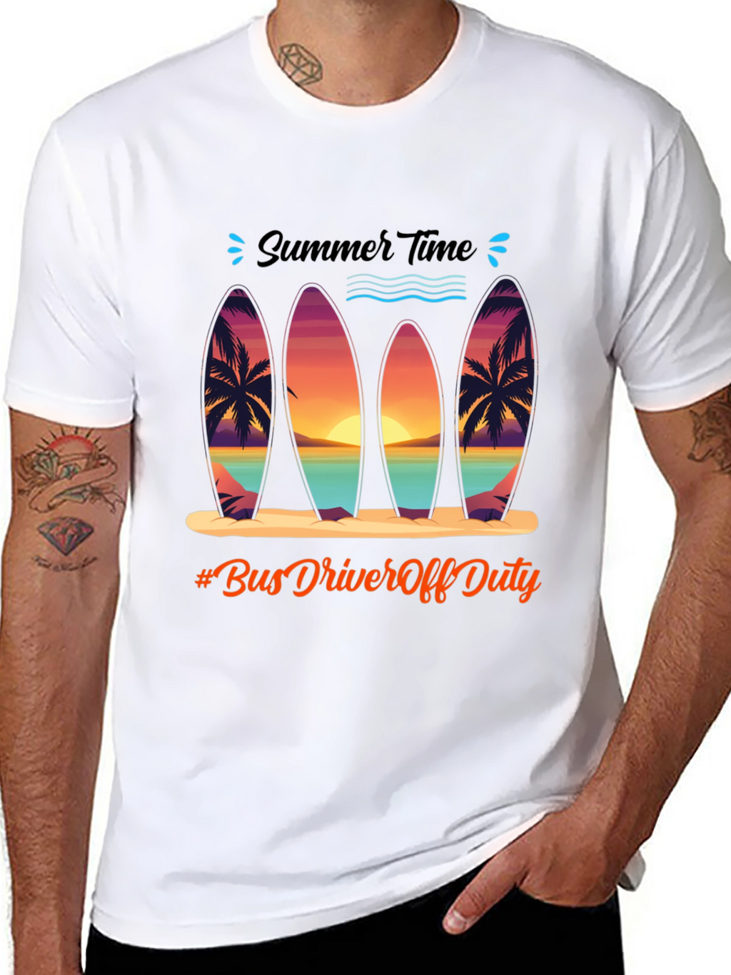 Summer Time Surfboard Graphic Tee