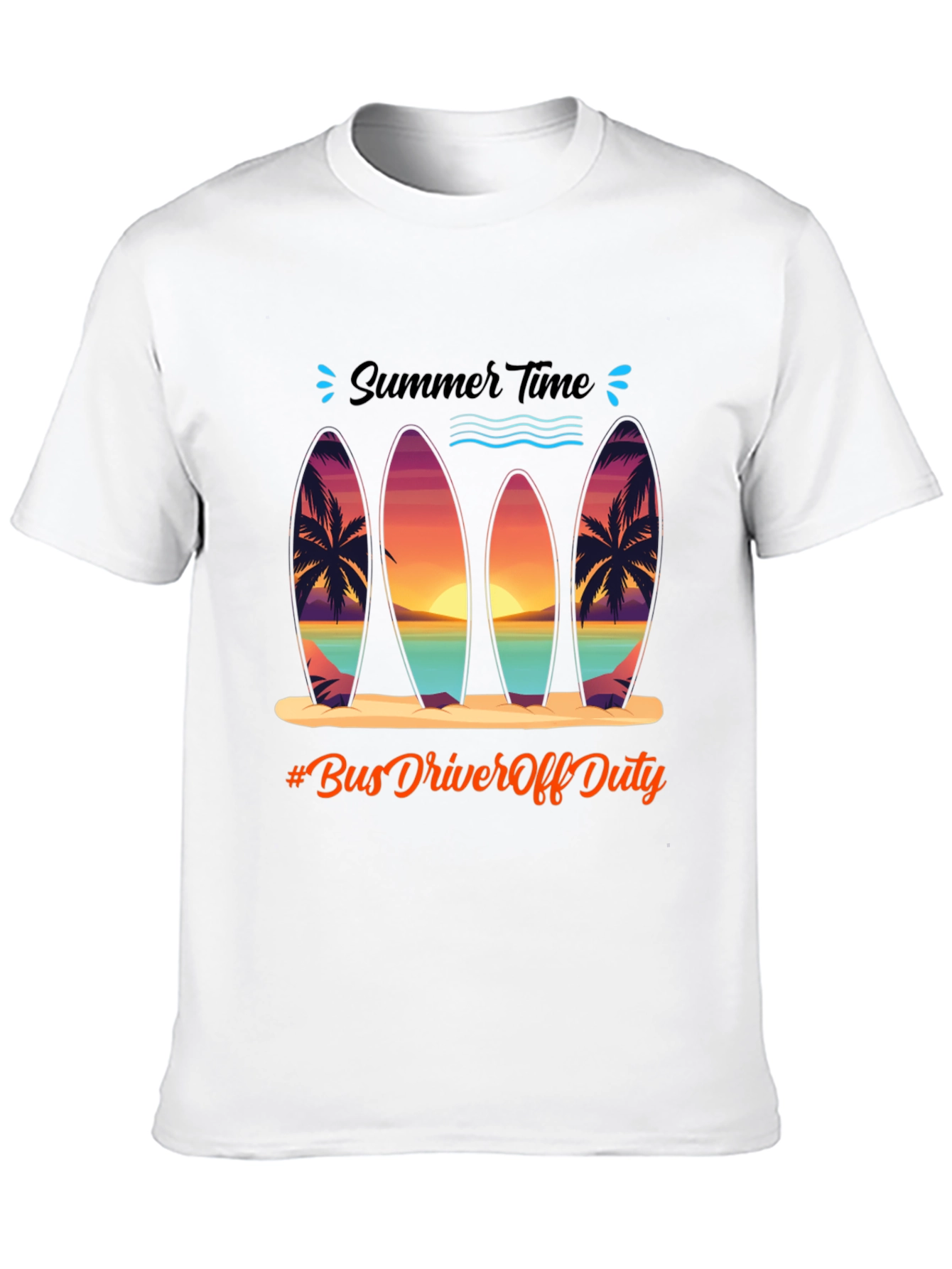 Summer Time Surfboard Graphic Tee