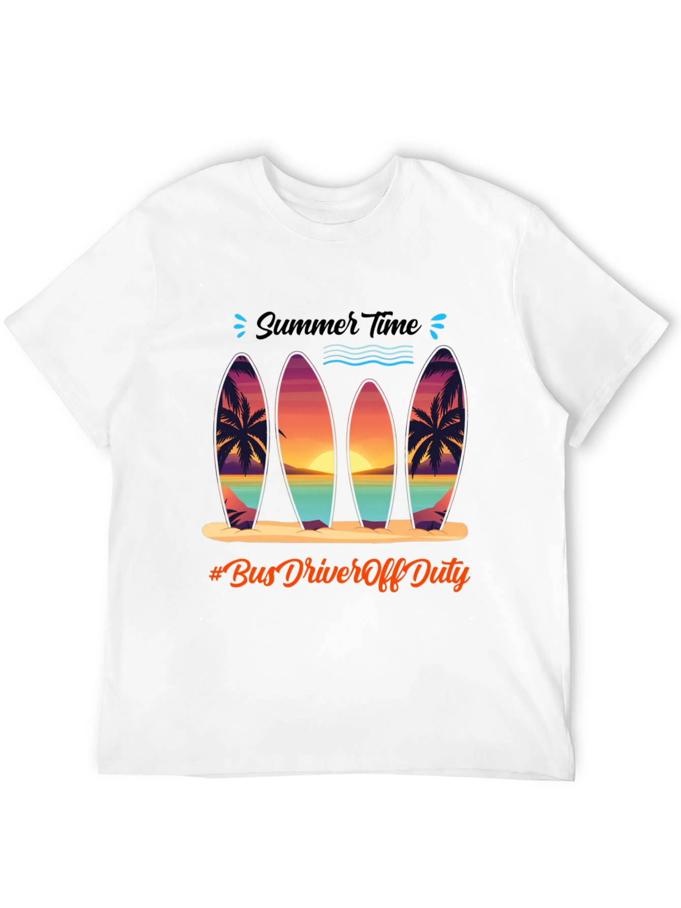 Summer Time Surfboard Graphic Tee