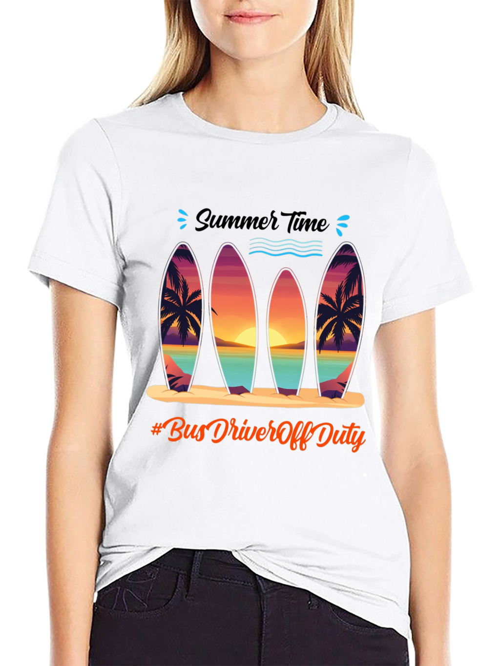 Summer Time Surfboard Graphic Tee