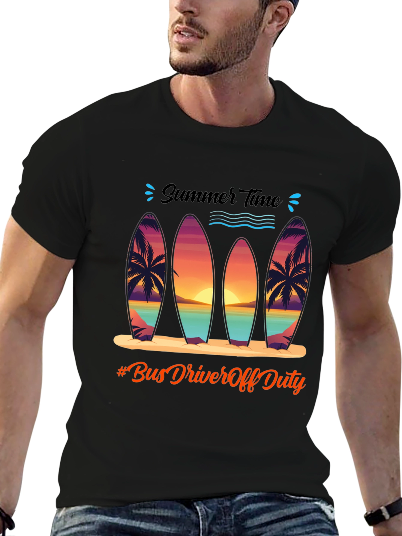 Summer Time Surfboard Graphic Tee