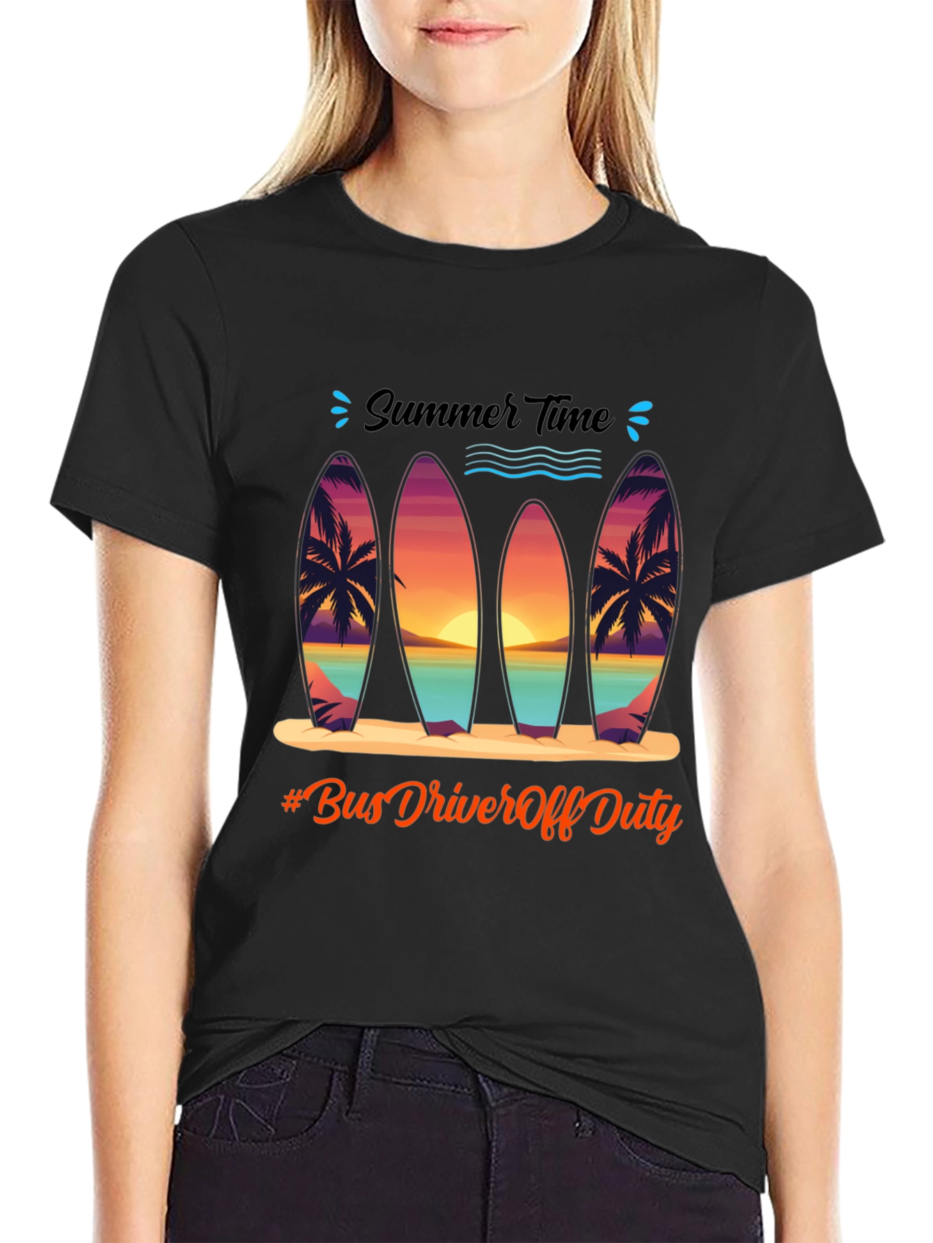 Summer Time Surfboard Graphic Tee