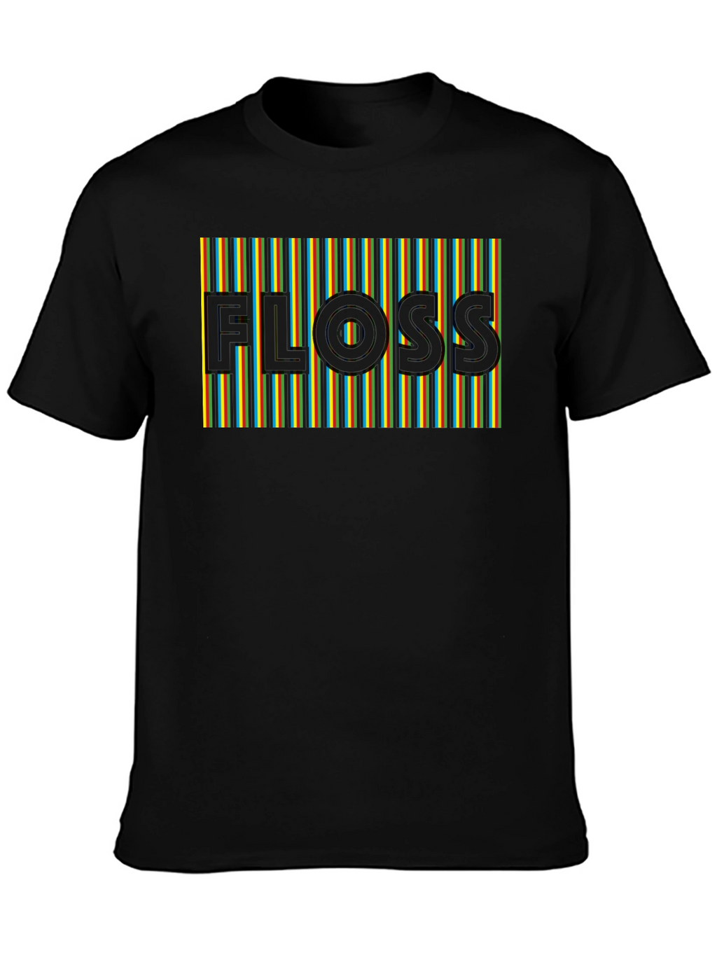 Retro FLOSS Graphic T-Shirt - Comfortable Black Tee