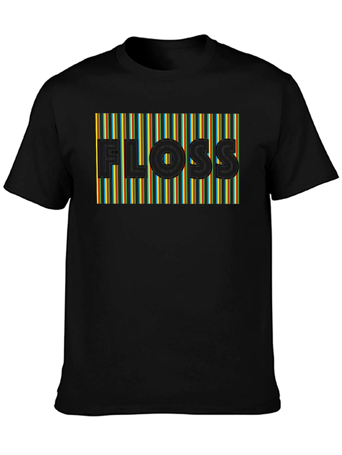 Retro FLOSS Graphic T-Shirt - Comfortable Black Tee