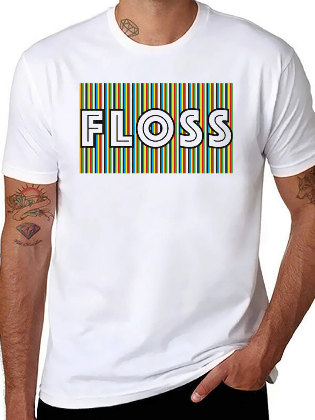 Retro FLOSS Graphic T-Shirt - Comfortable Black Tee