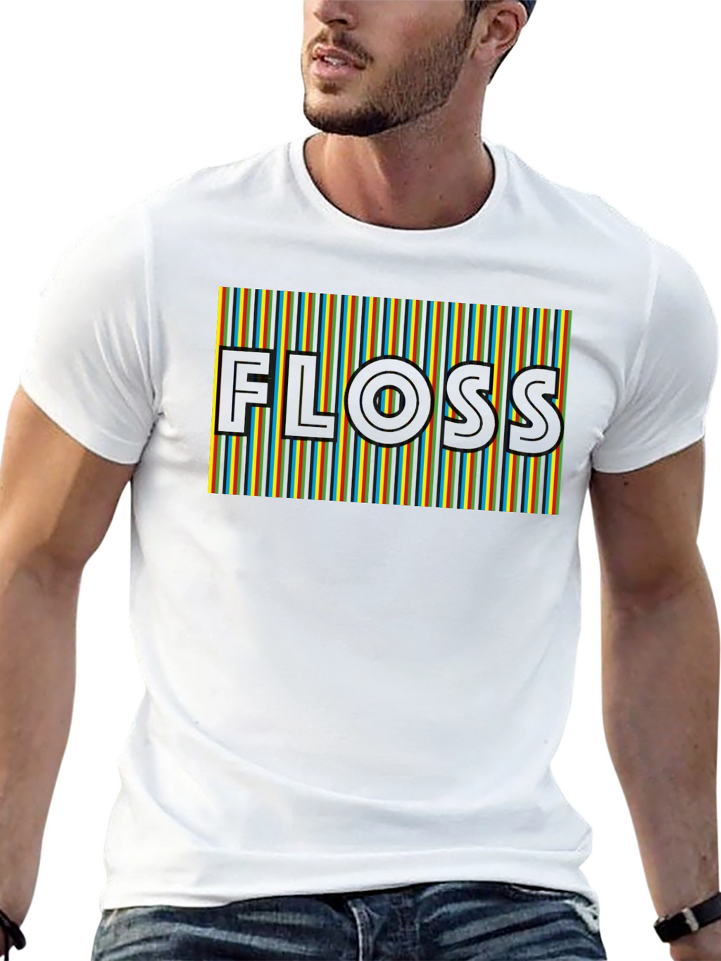 Retro FLOSS Graphic T-Shirt - Comfortable Black Tee
