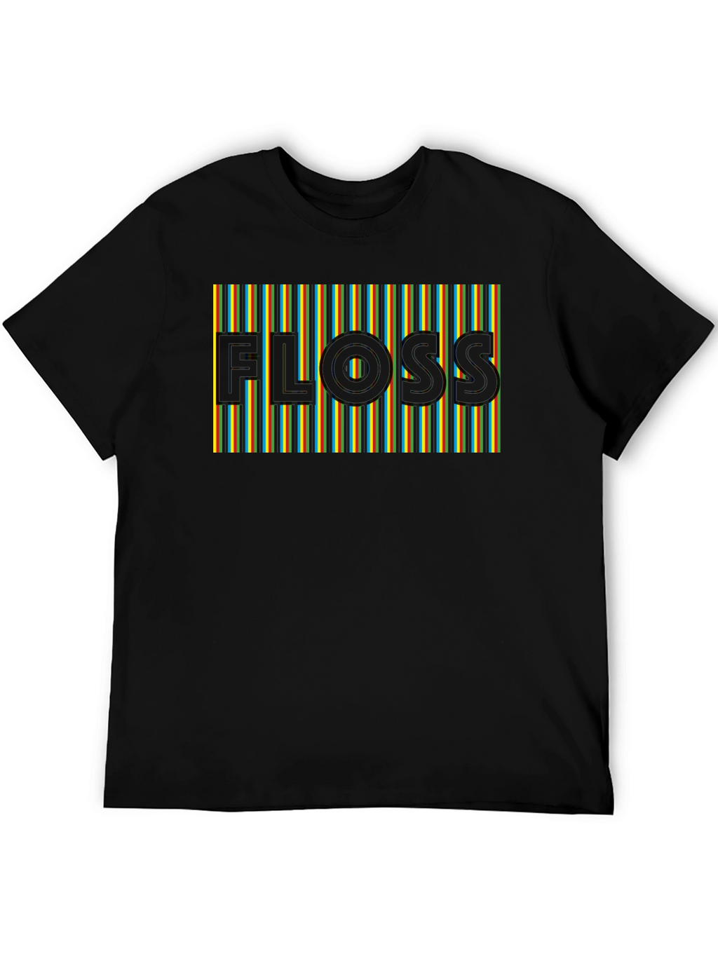Retro FLOSS Graphic T-Shirt - Comfortable Black Tee