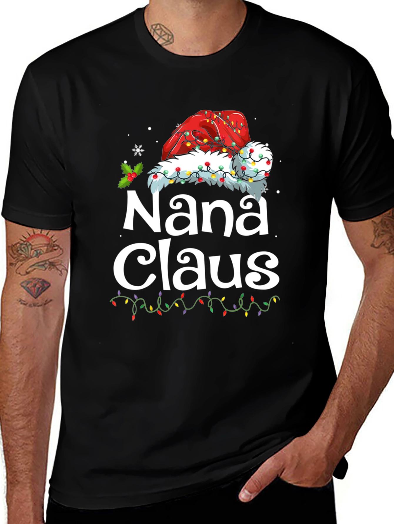 Nana Claus Christmas T-Shirt Santa Hat