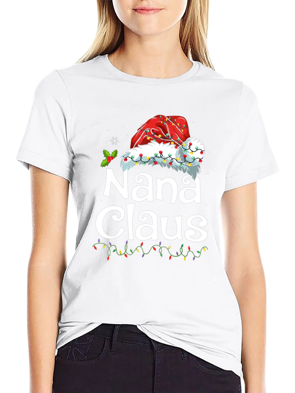 Nana Claus Christmas T-Shirt Santa Hat