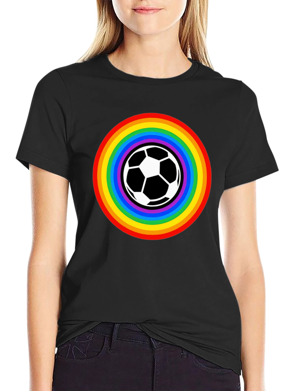 Rainbow Soccer Ball Graphic Tee - Unisex