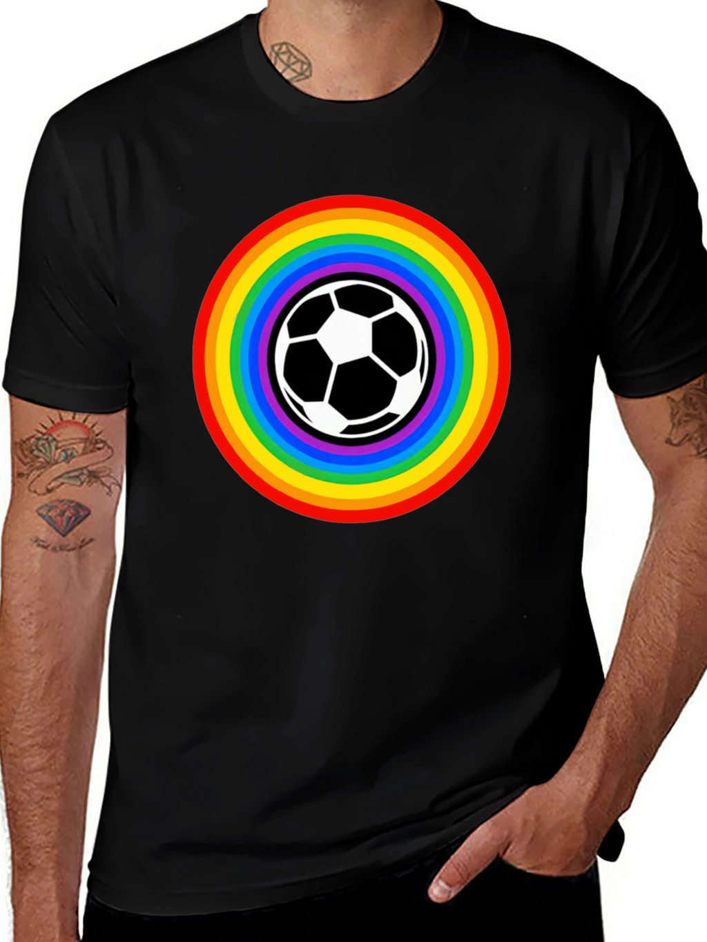 Rainbow Soccer Ball Graphic Tee - Unisex