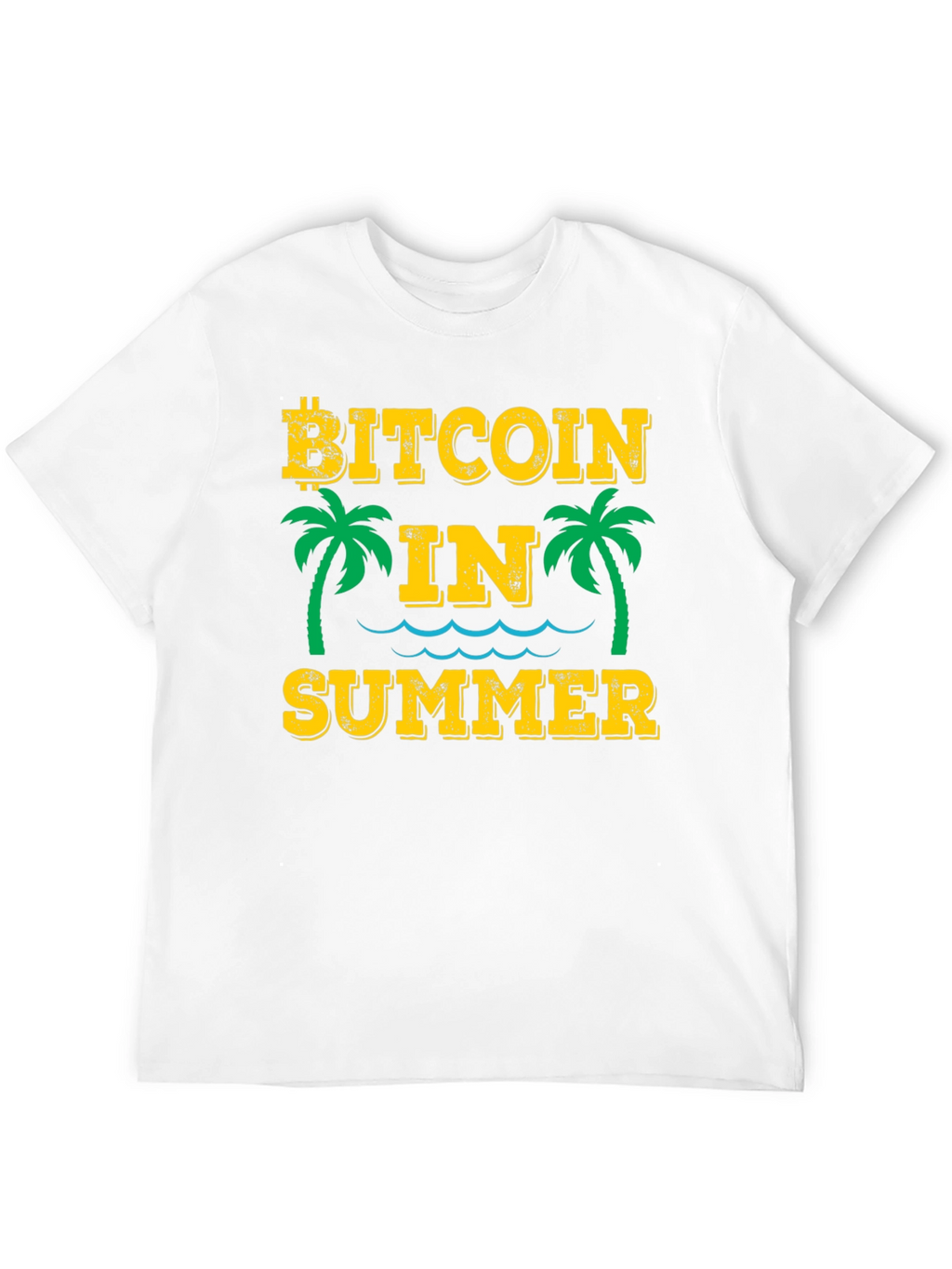 Bitcoin in Summer Black Graphic T-Shirt