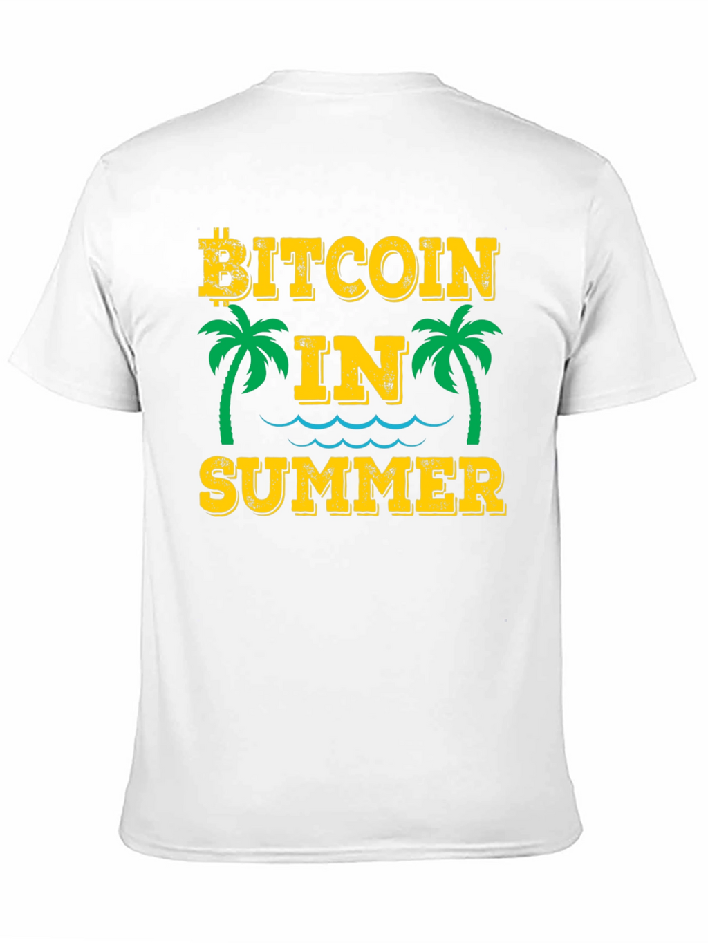 Bitcoin in Summer Black Graphic T-Shirt