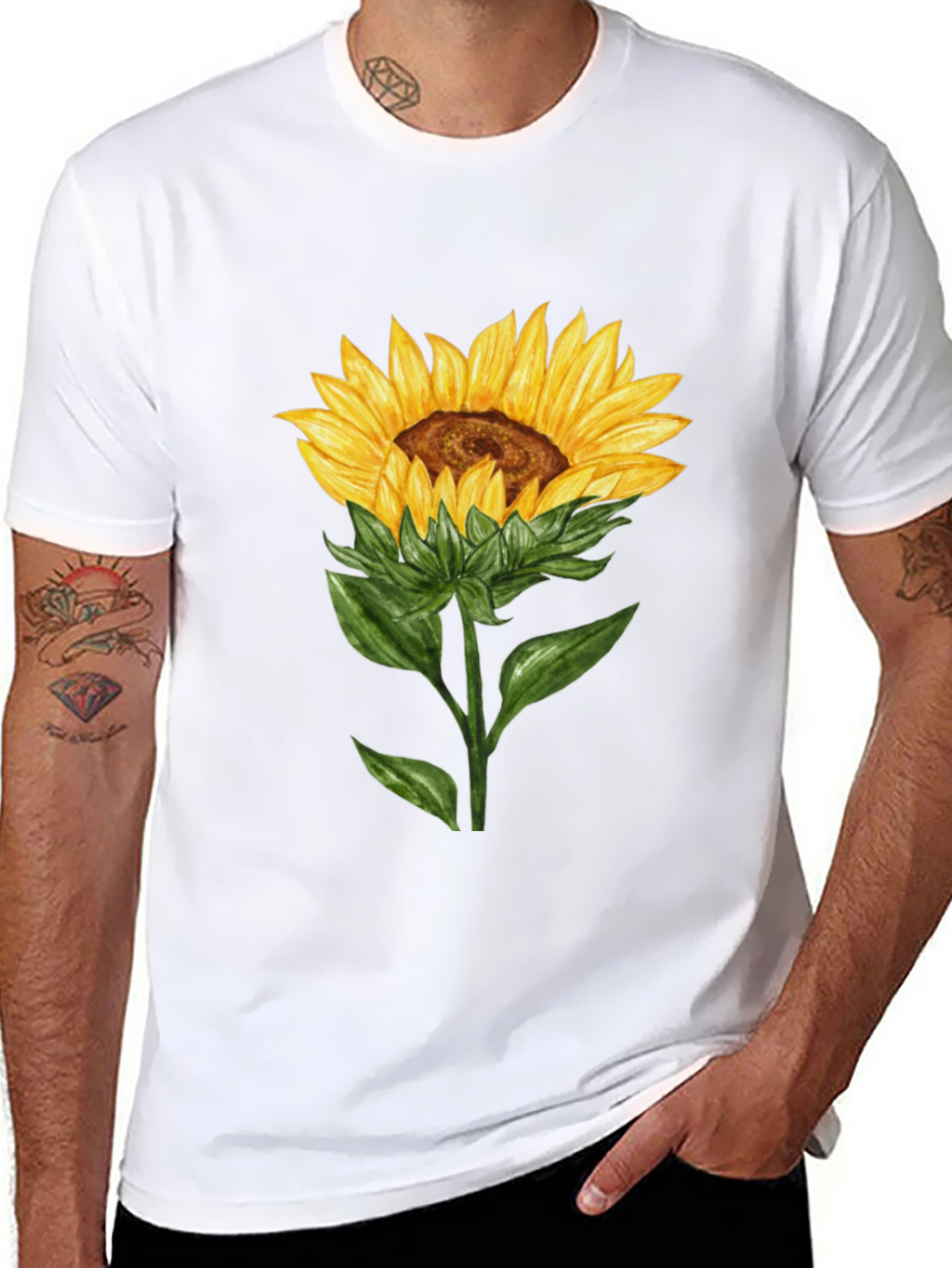 Sunflower Graphic T-Shirt - Black Cotton Tee