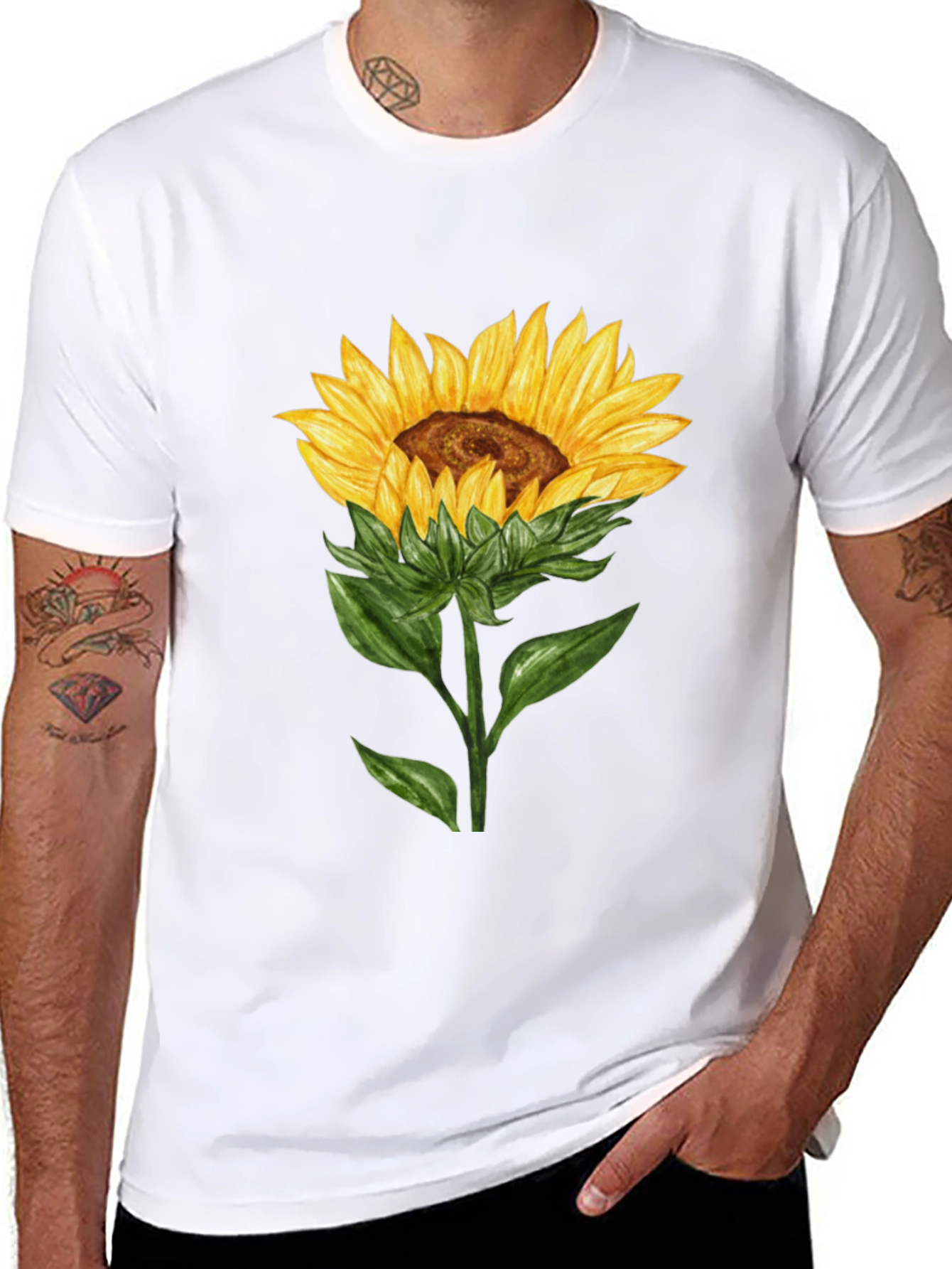 Sunflower Graphic T-Shirt - Black Cotton Tee