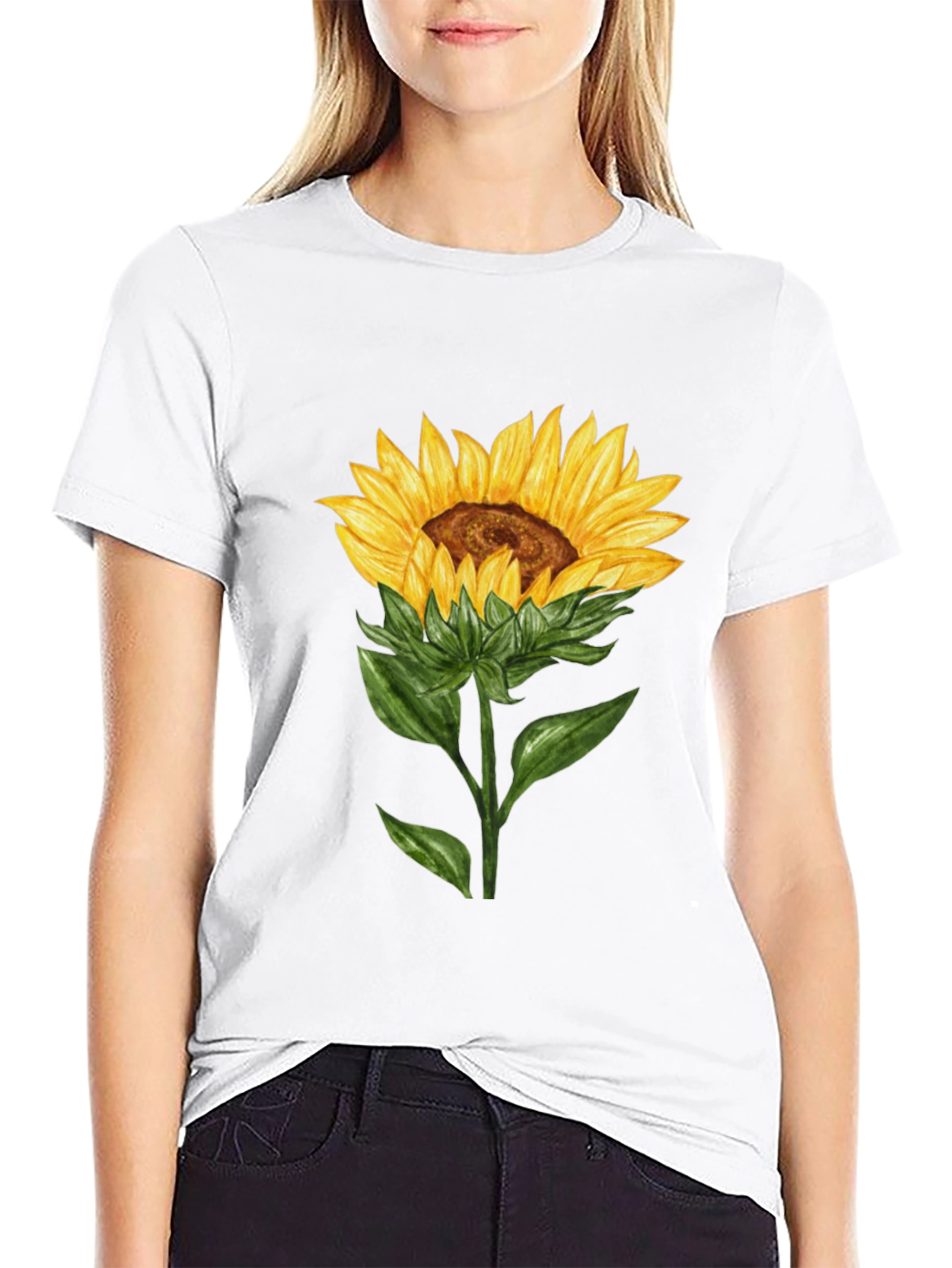 Sunflower Graphic T-Shirt - Black Cotton Tee