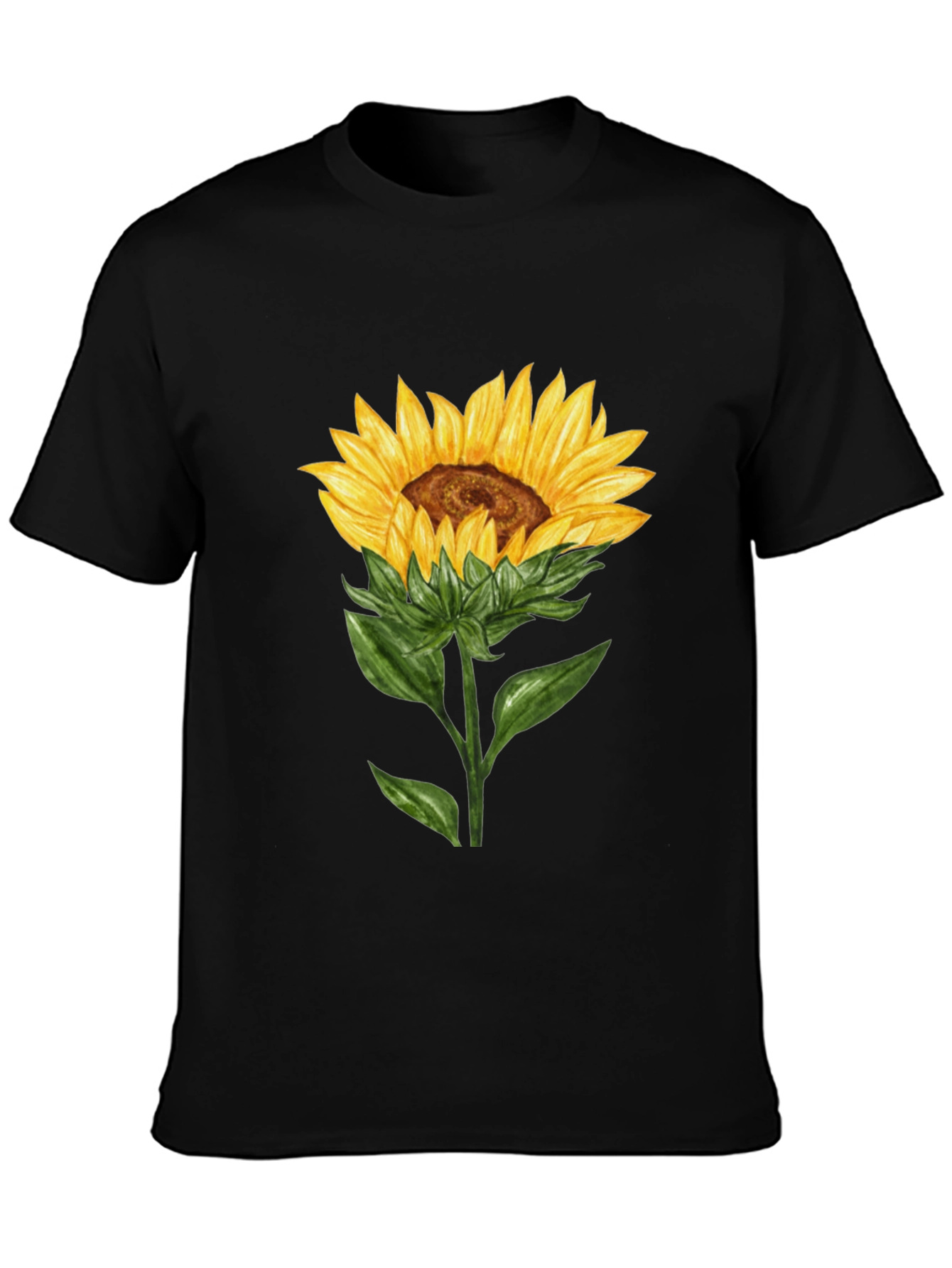 Sunflower Graphic T-Shirt - Black Cotton Tee