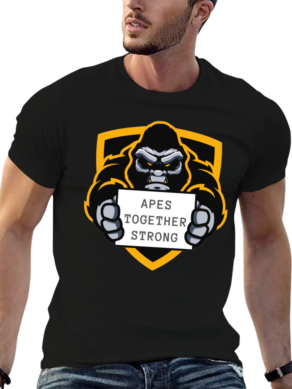 Apes Together Strong Black Graphic Tee