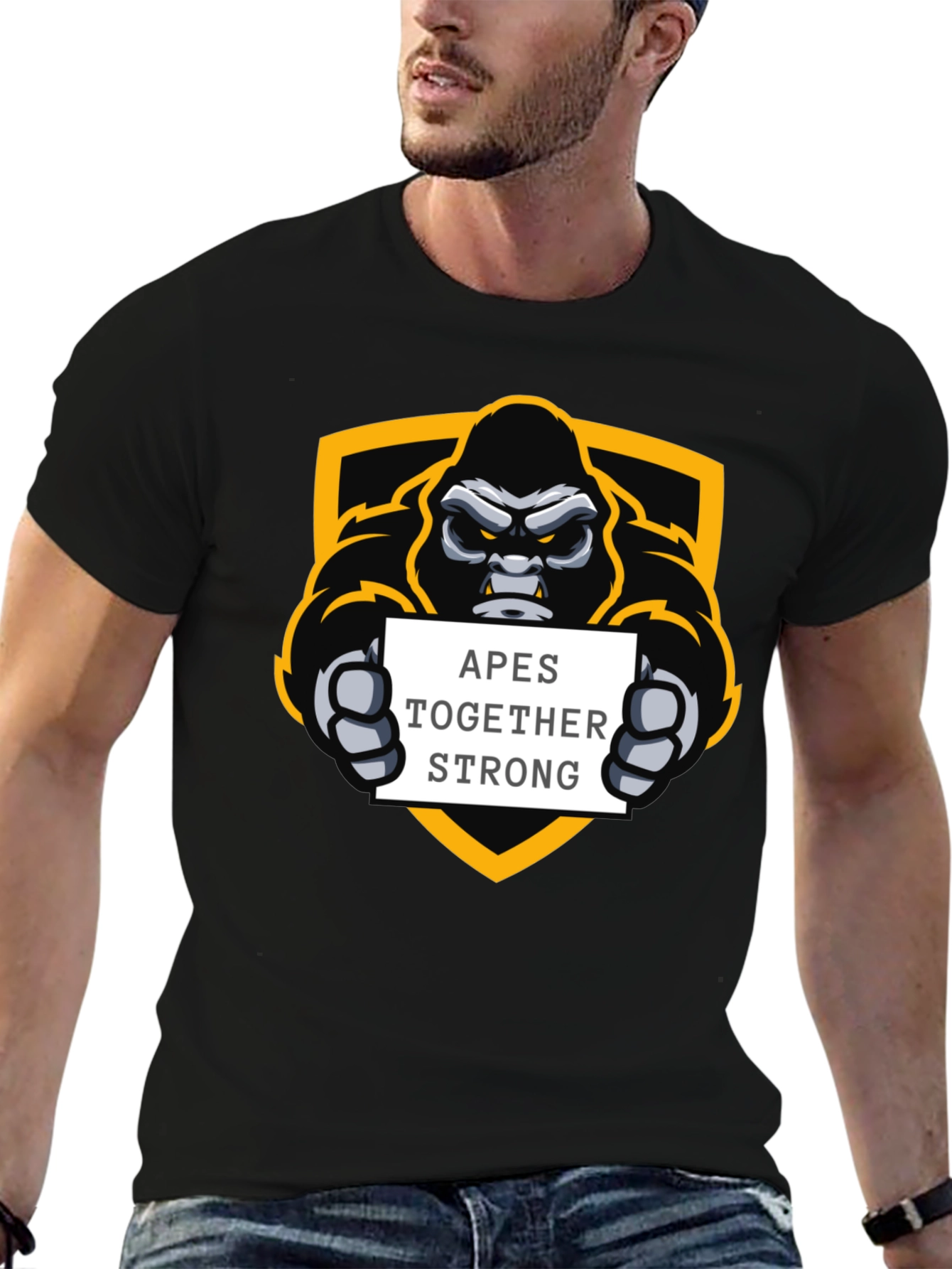 Apes Together Strong Black Graphic Tee