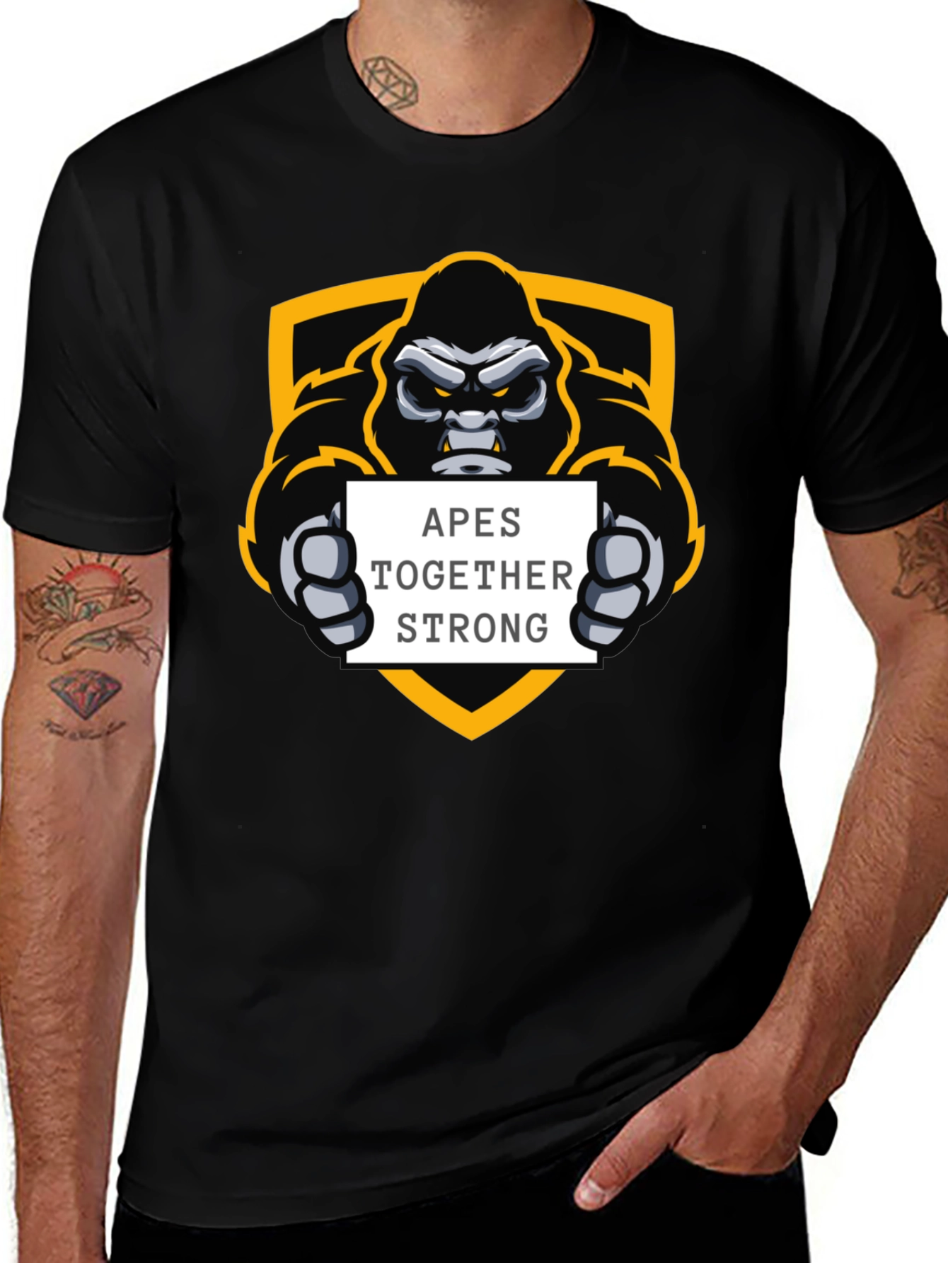 Apes Together Strong Black Graphic Tee