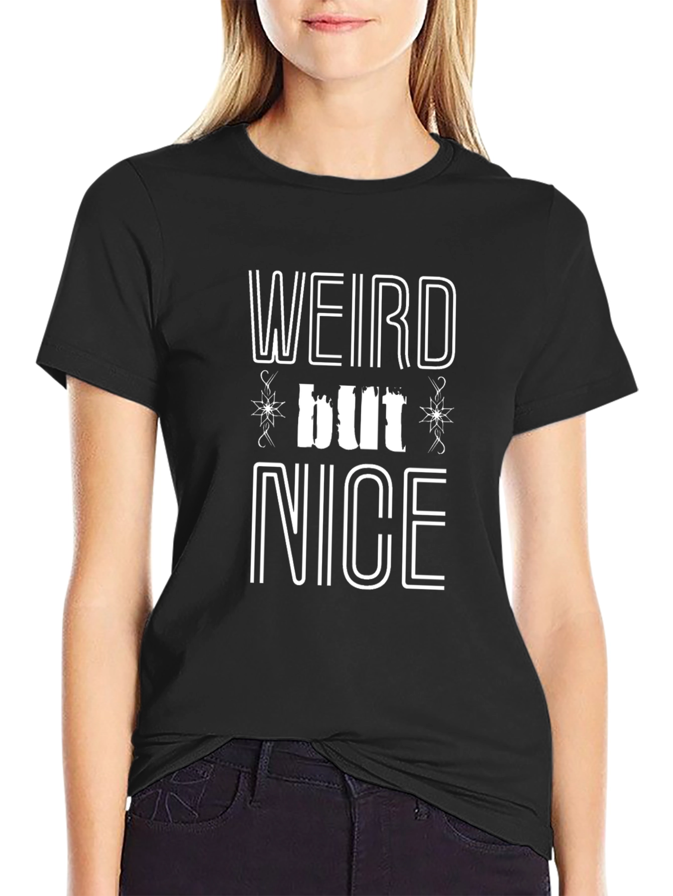 Weird But Nice Graphic Tee - Black
