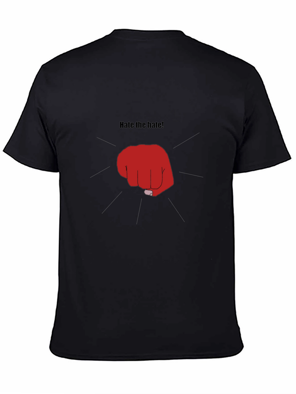 Hate the Hate! Graphic Print Black T-Shirt