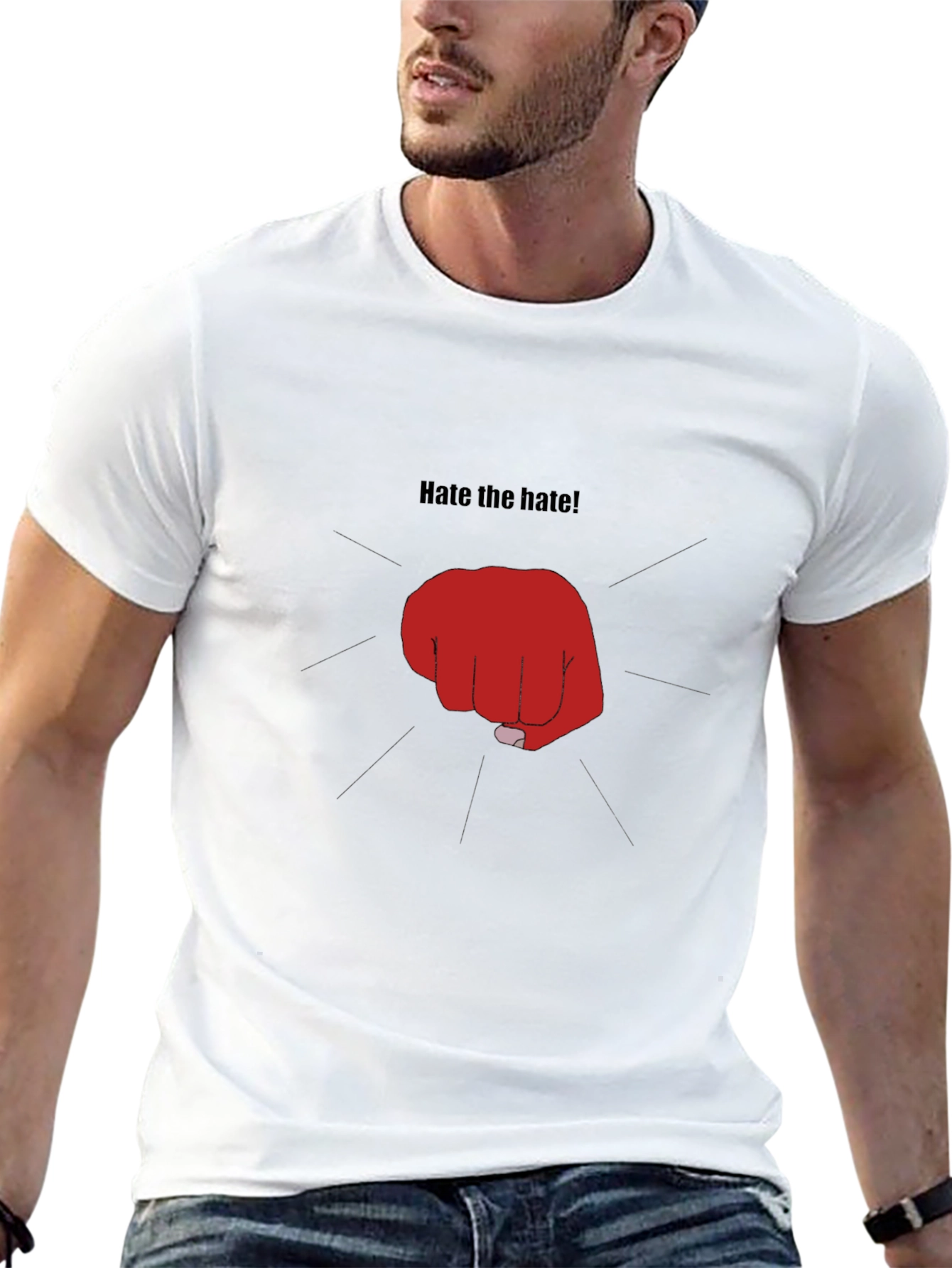 Hate the Hate! Graphic Print Black T-Shirt