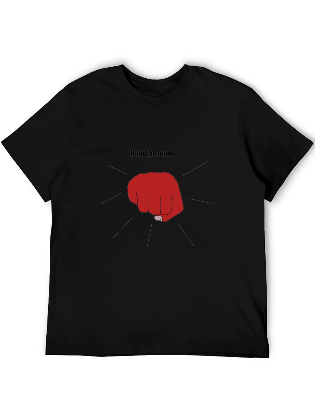 Hate the Hate! Graphic Print Black T-Shirt