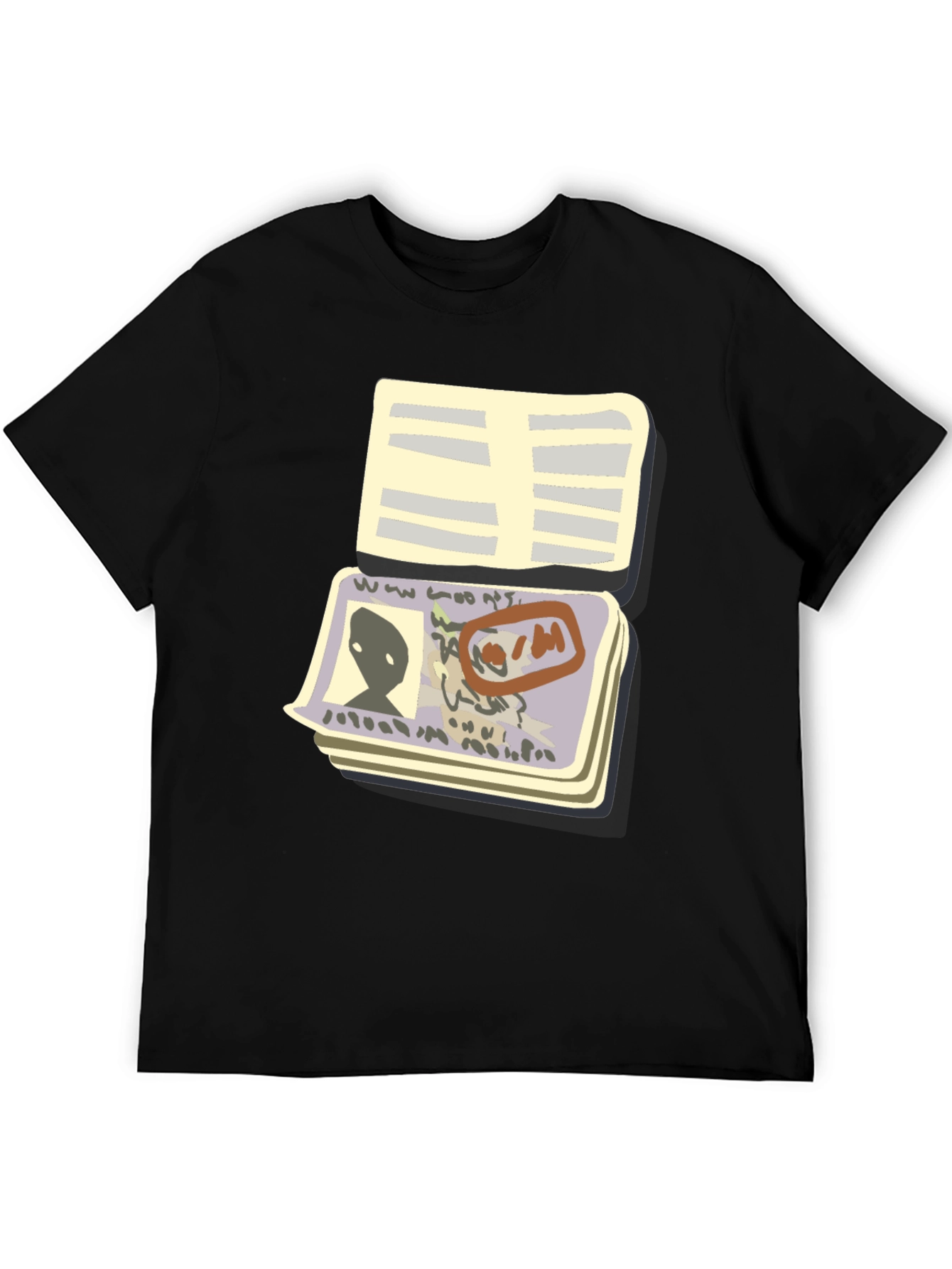 Alien Passport T-Shirt - Black Novelty Tee