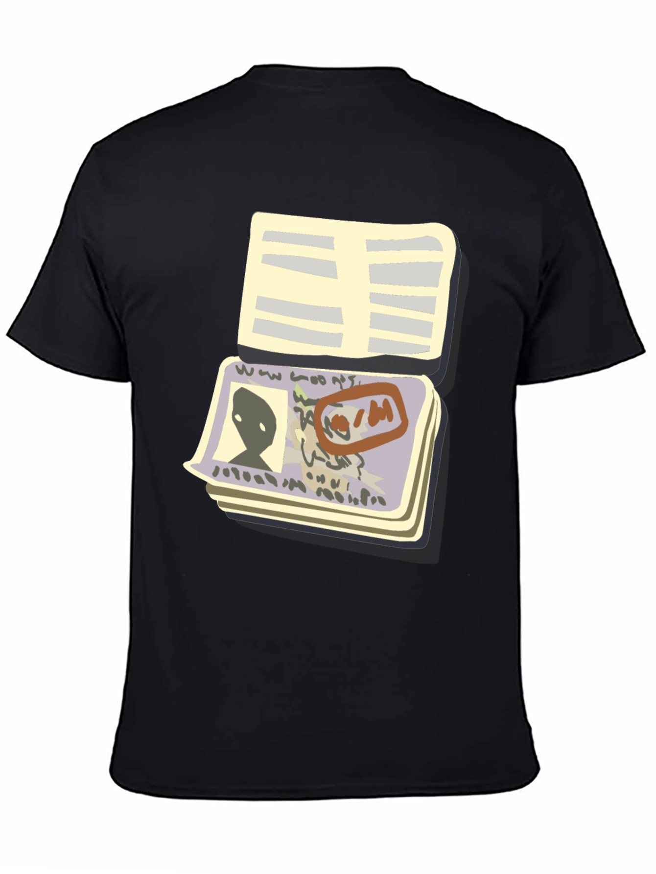 Alien Passport T-Shirt - Black Novelty Tee